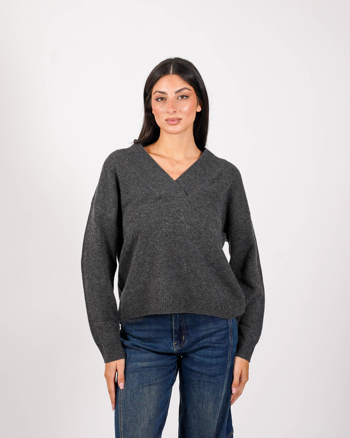 Maglia scollo a V in lana - Gianna