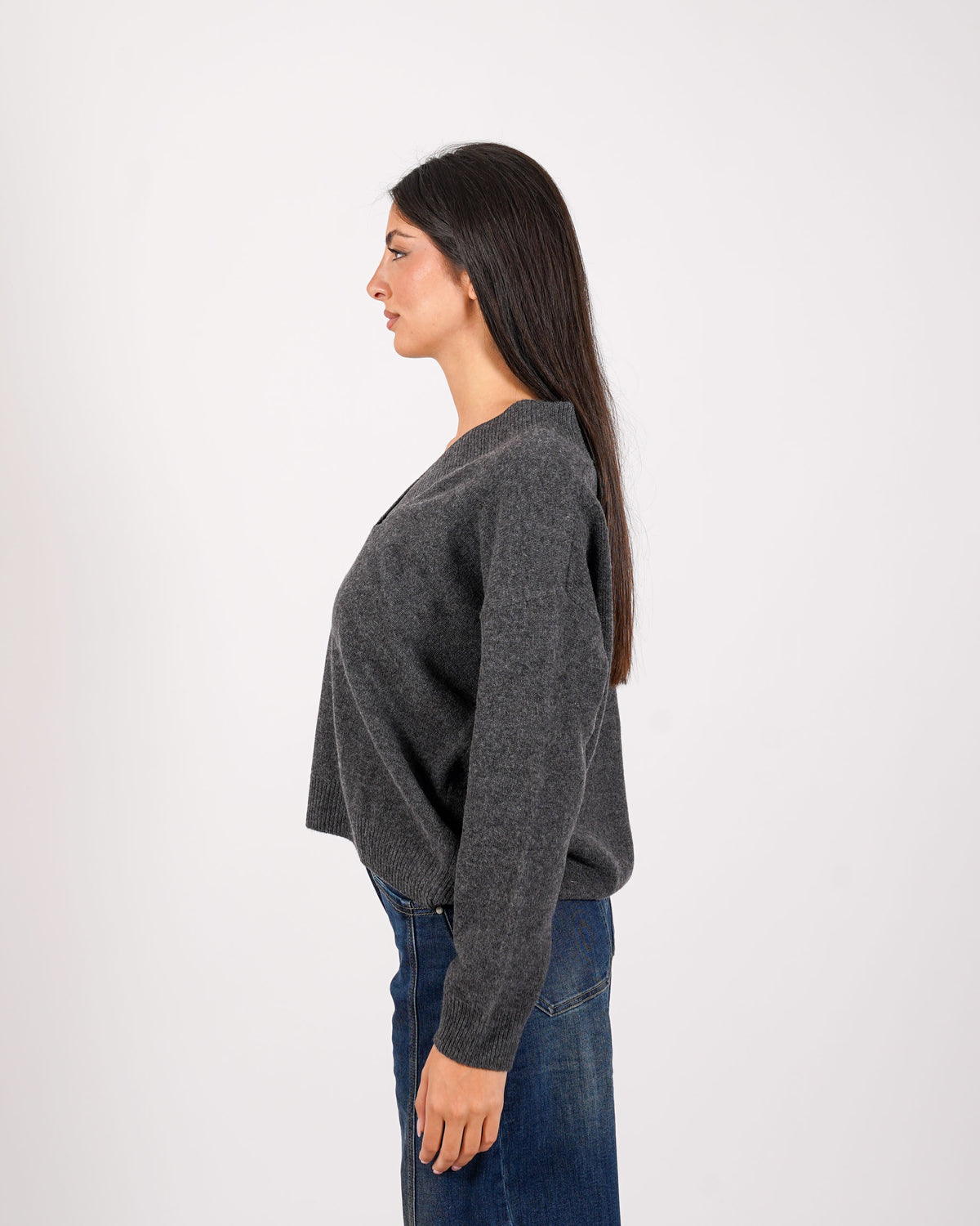 Maglia scollo a V in lana - Gianna