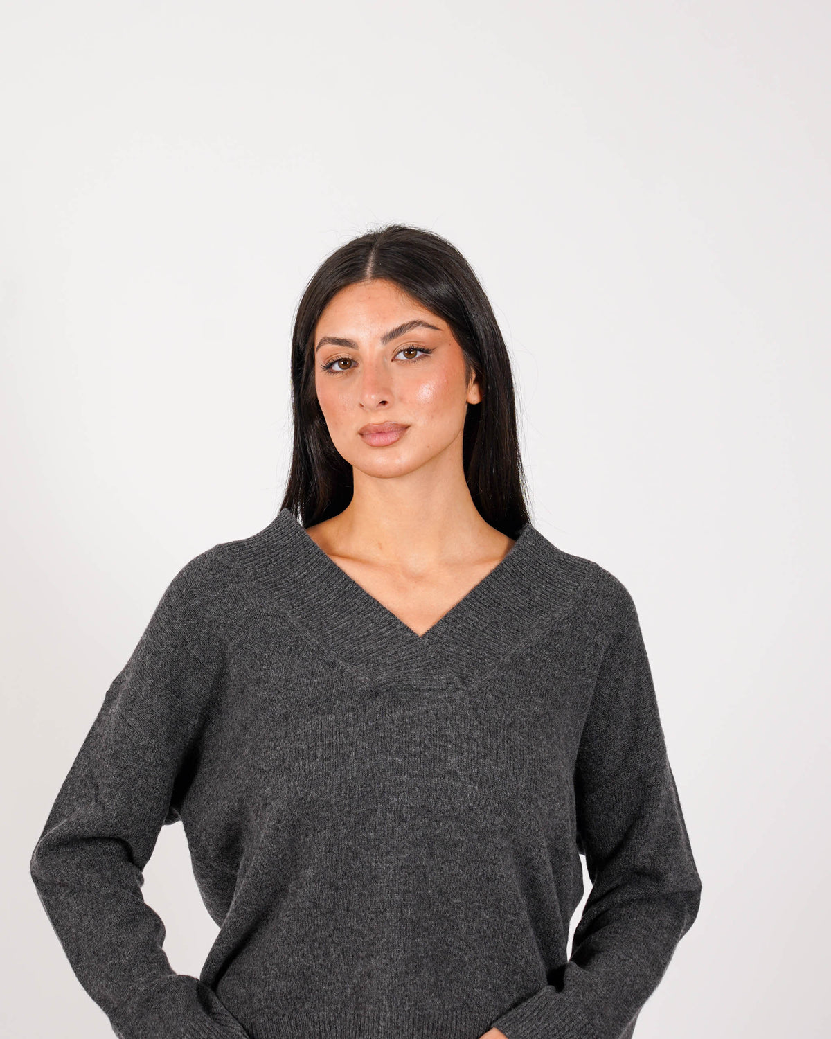 Maglia scollo a V in lana - Gianna