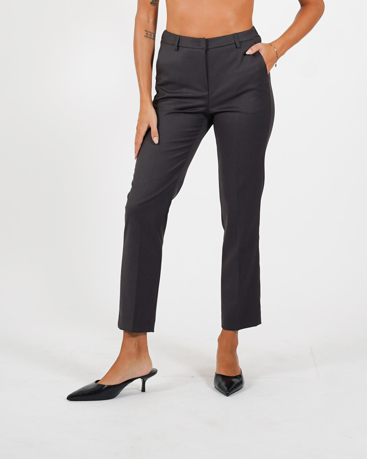 Pantaloni slim fit con bustino in fresco lana - Vidula