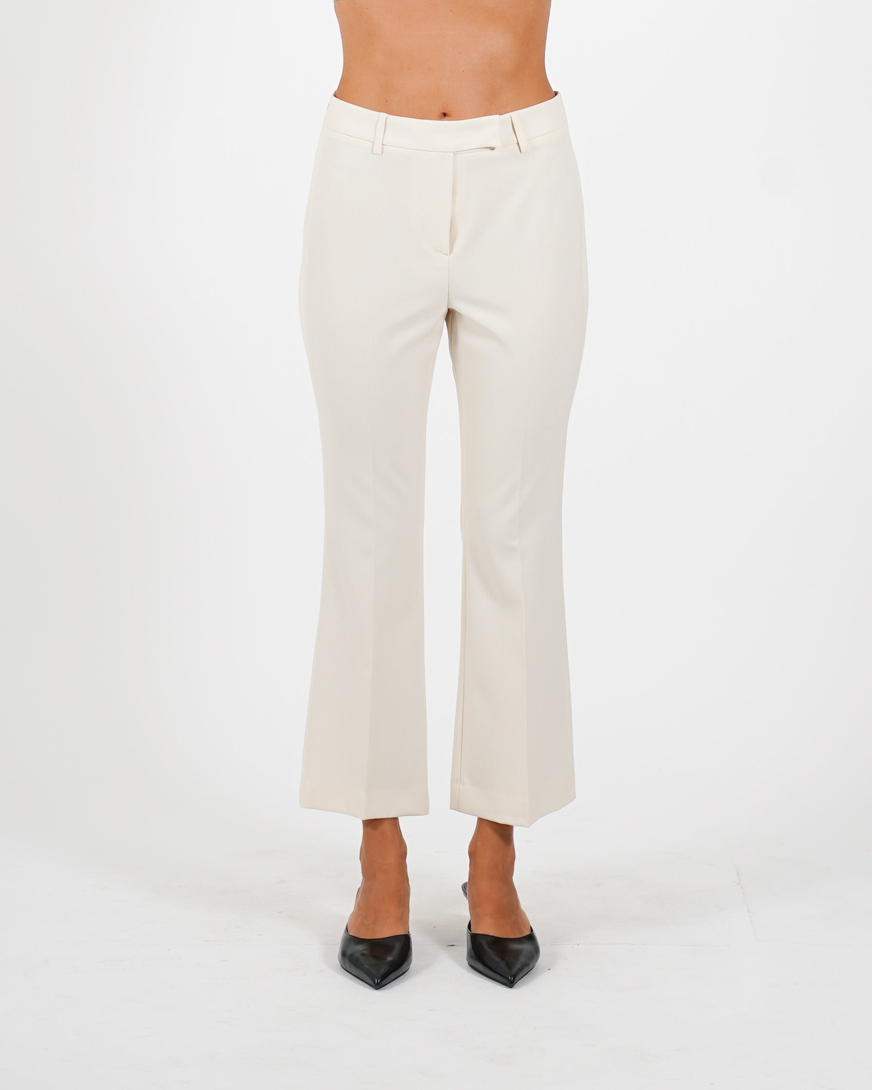Pantaloni slim fit con bustino in fresco lana - Varsha