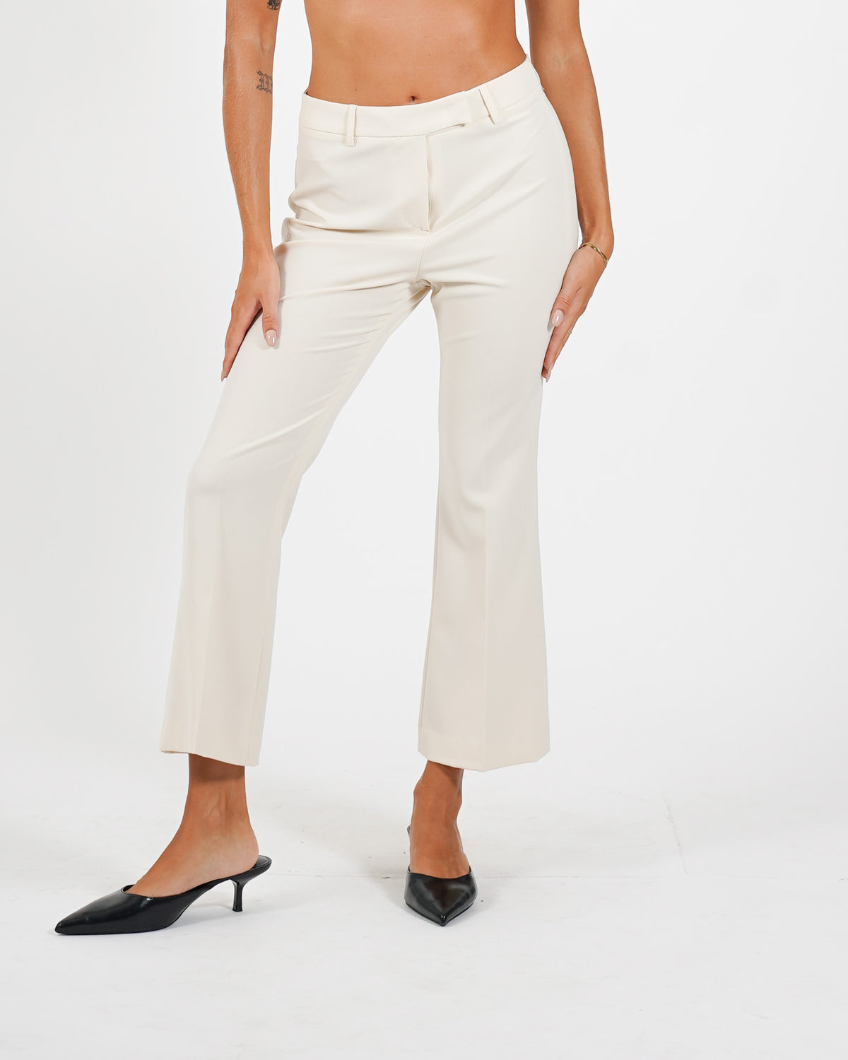 Pantaloni slim fit con bustino in fresco lana - Varsha