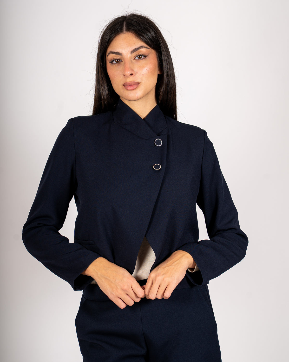 Giacca kimono cropped in frescolana - Meryem
