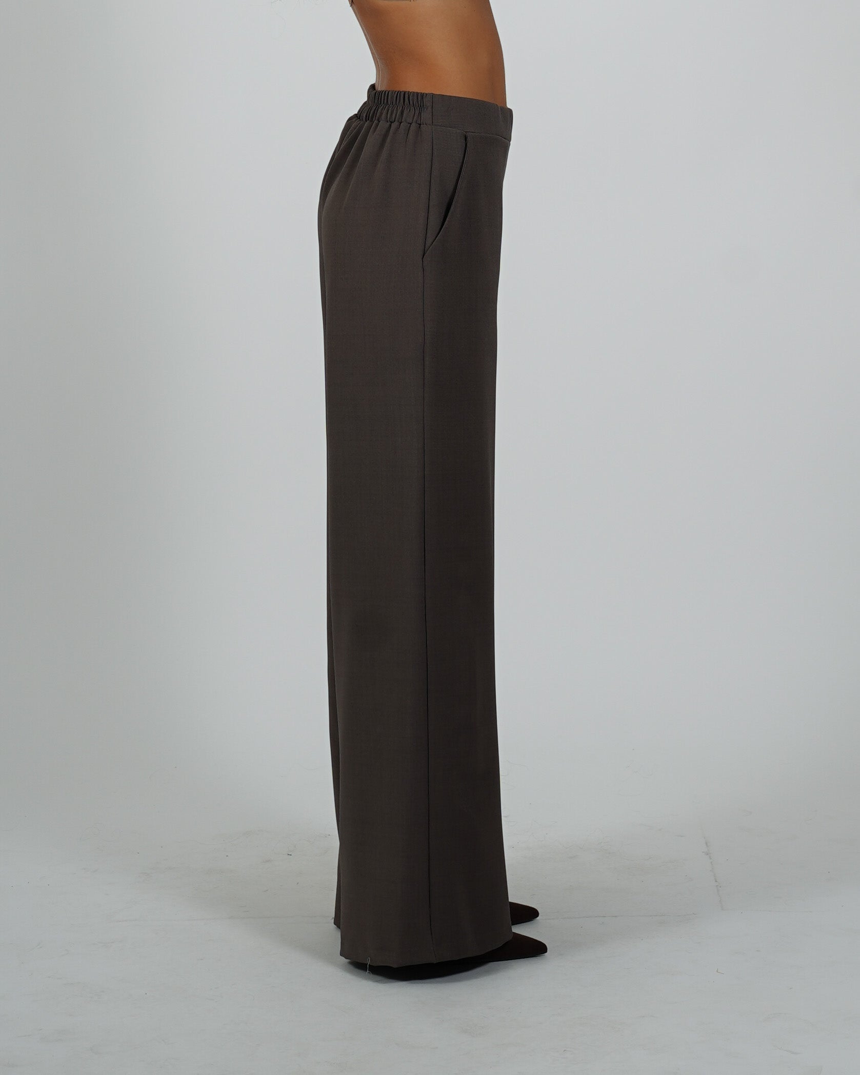Pantaloni con baschina e gamba larga - Concetta