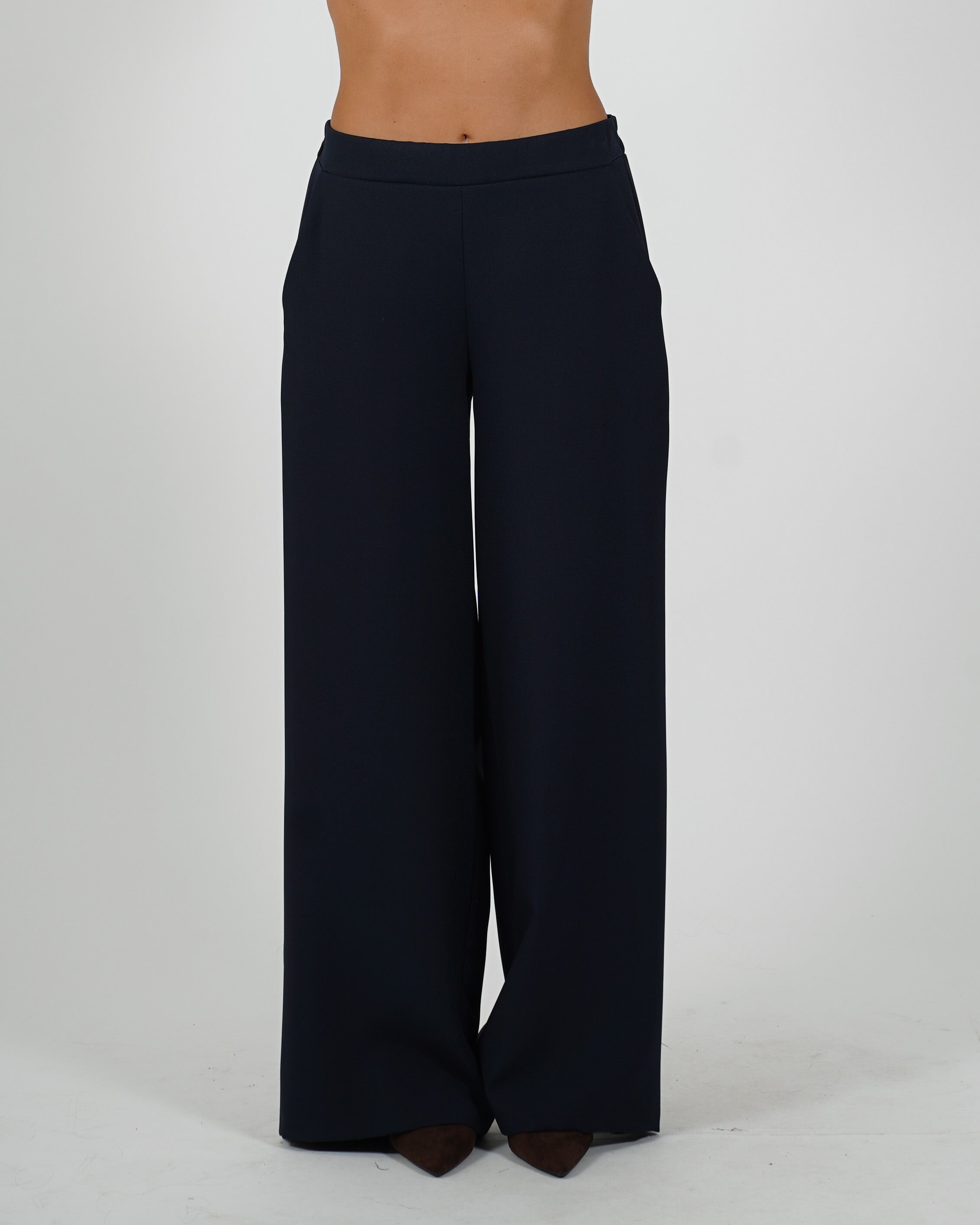 Pantaloni con baschina e gamba larga - Concetta