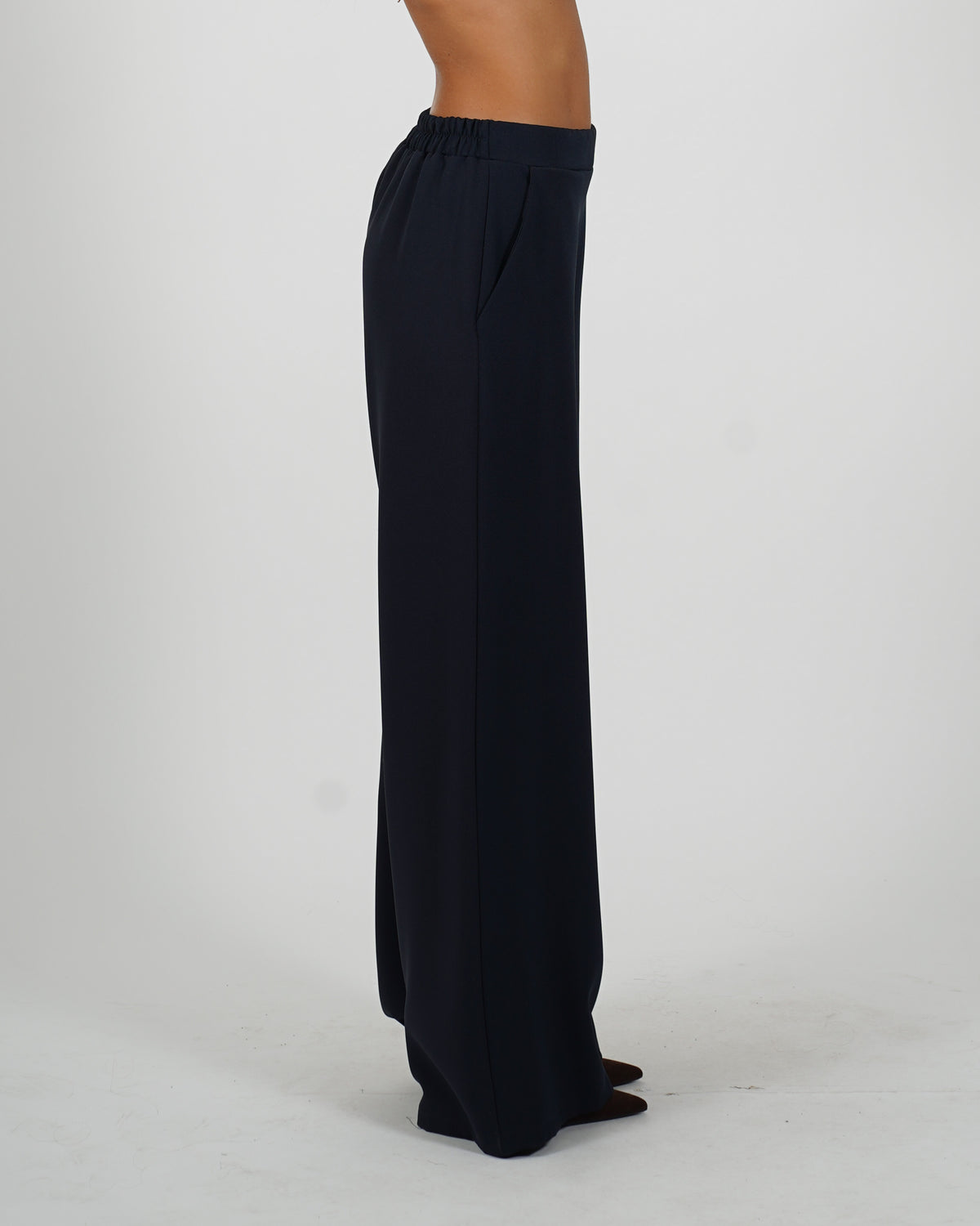 Pantaloni con baschina e gamba larga - Concetta