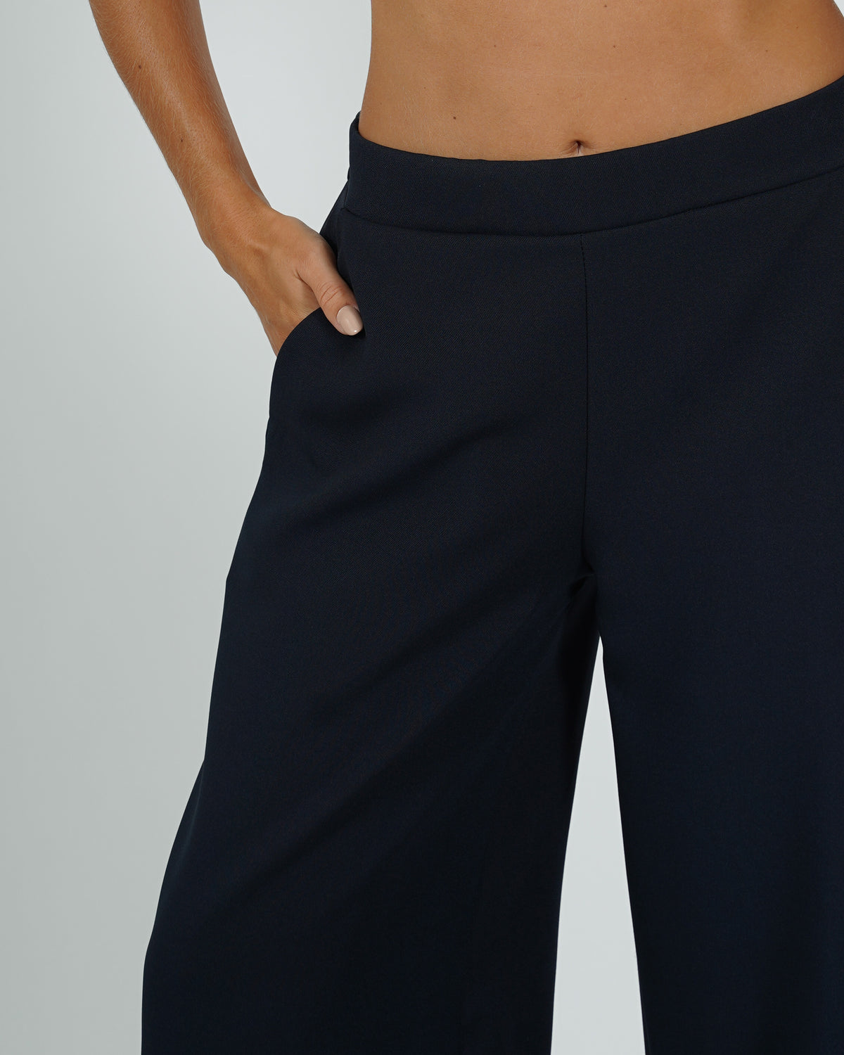Pantaloni con baschina e gamba larga - Concetta
