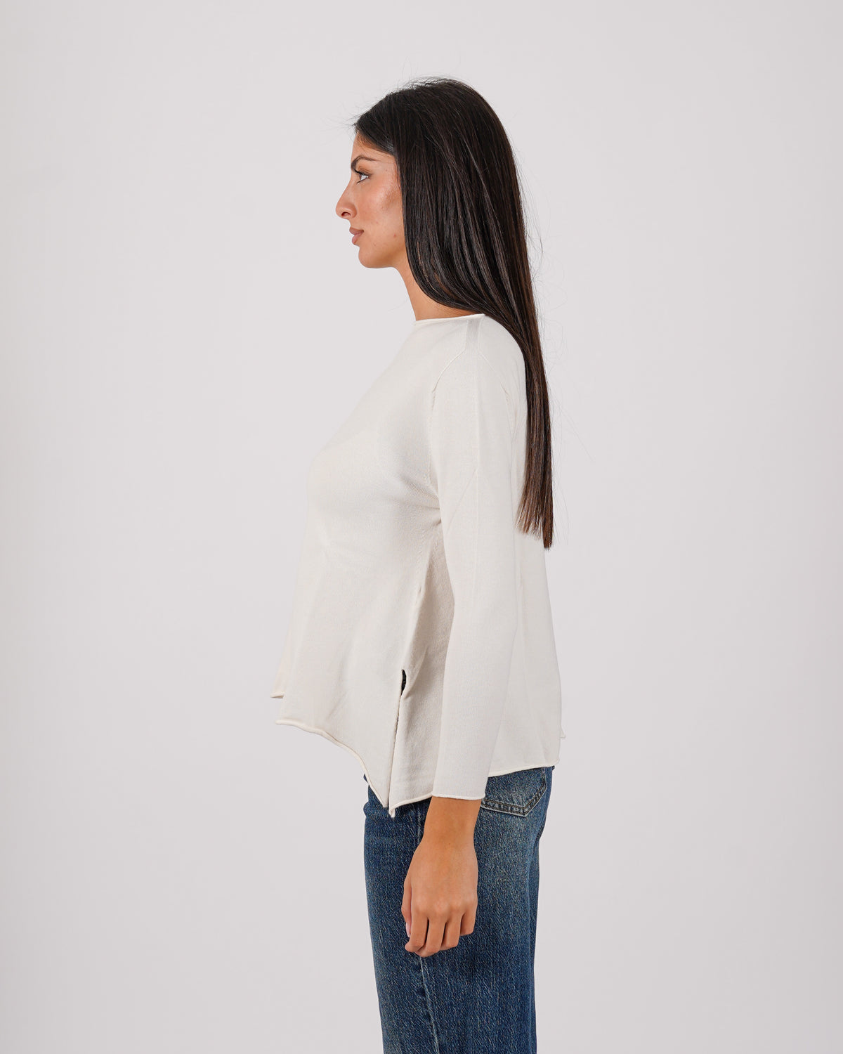 Maglia girocollo minimal con spacchi laterali - Austria