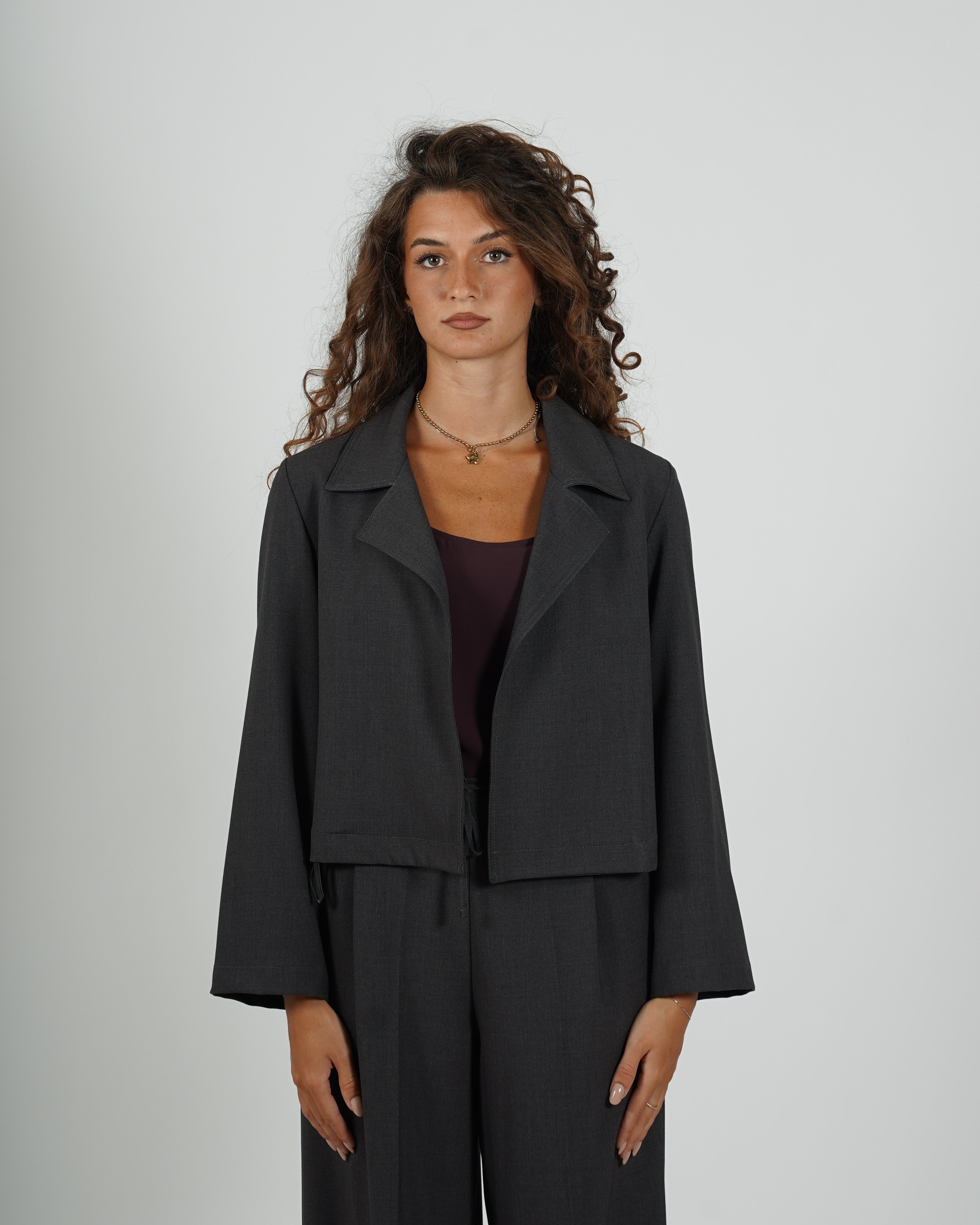 Giacca cropped in frescolana - Blandina