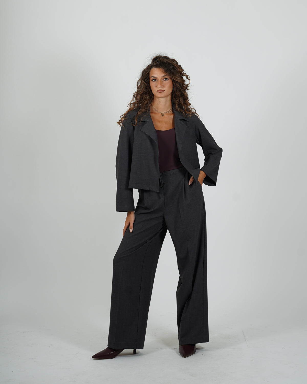 Giacca cropped in frescolana - Blandina