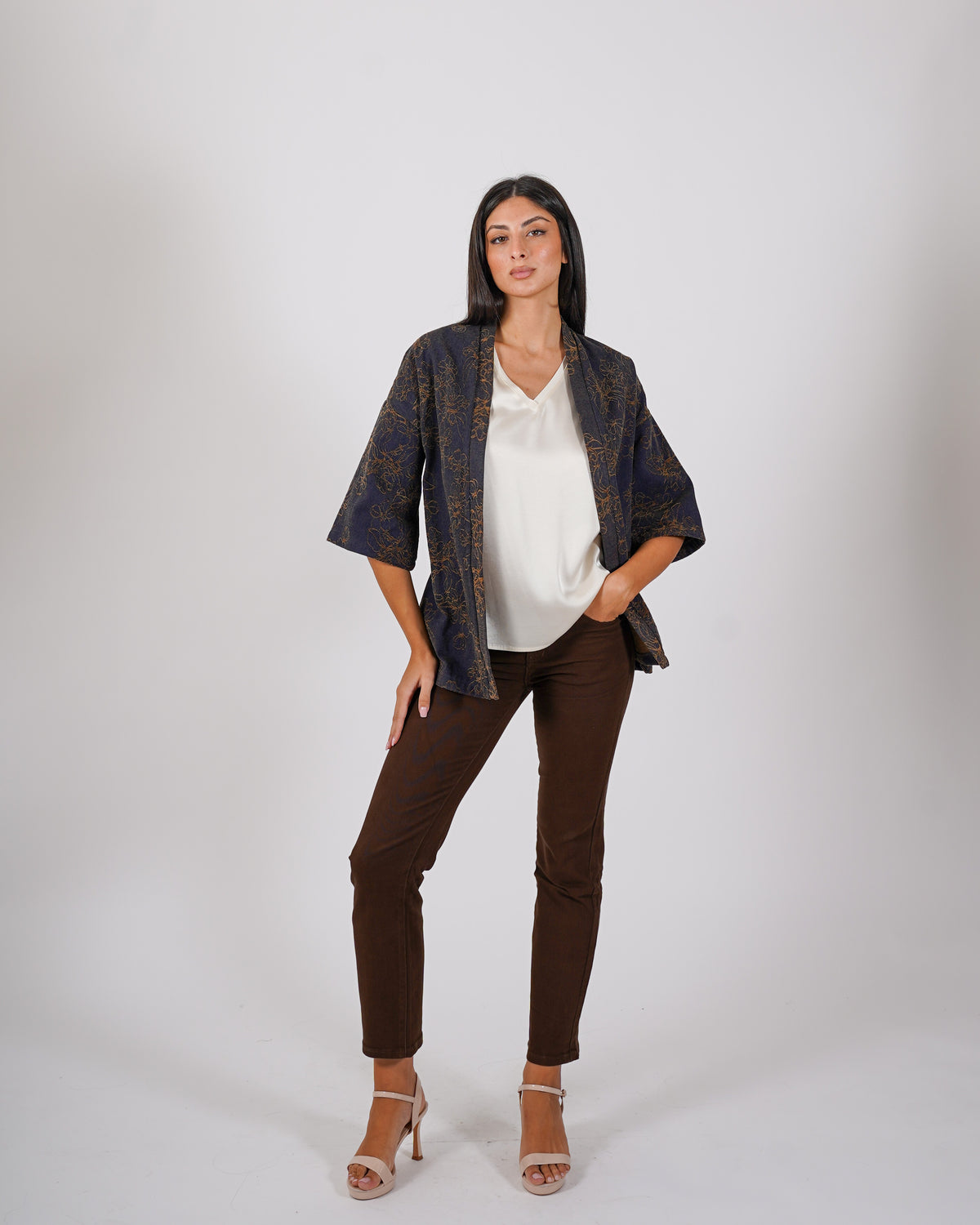 Kimono in tessuto jacquard - Lidia