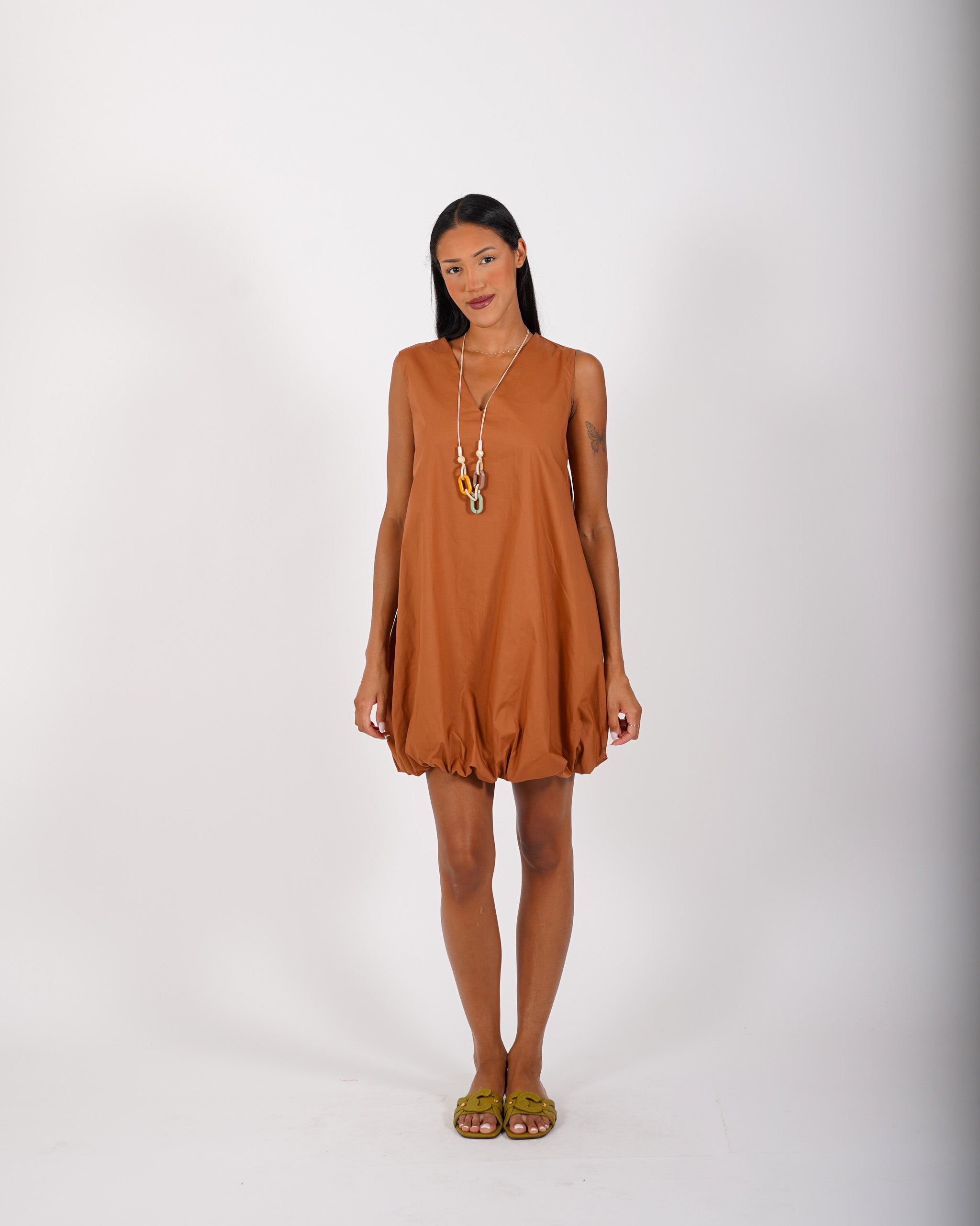 Abito goffrato con collana in cotone - Persefone