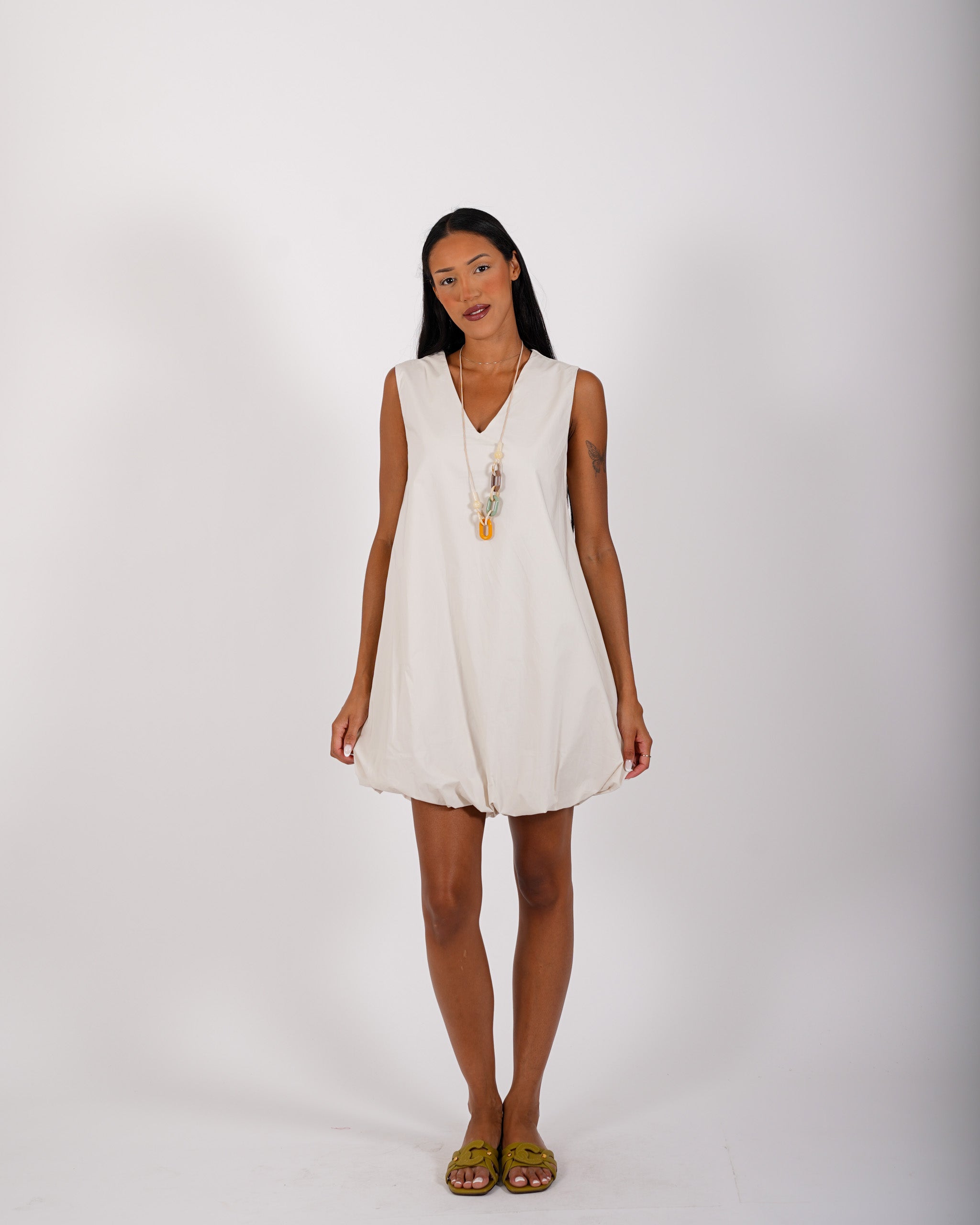 Abito goffrato con collana in cotone - Persefone