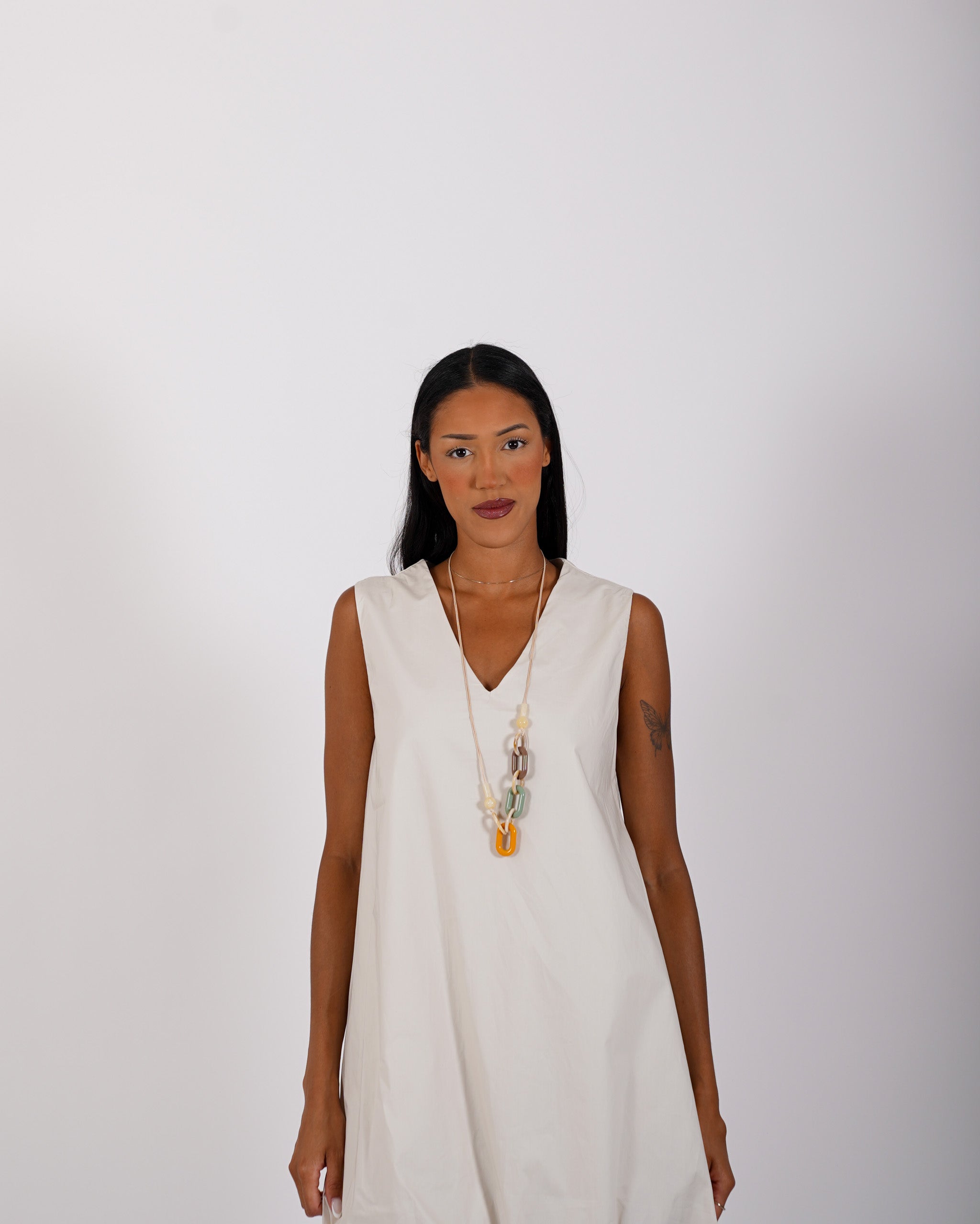 Abito goffrato con collana in cotone - Persefone
