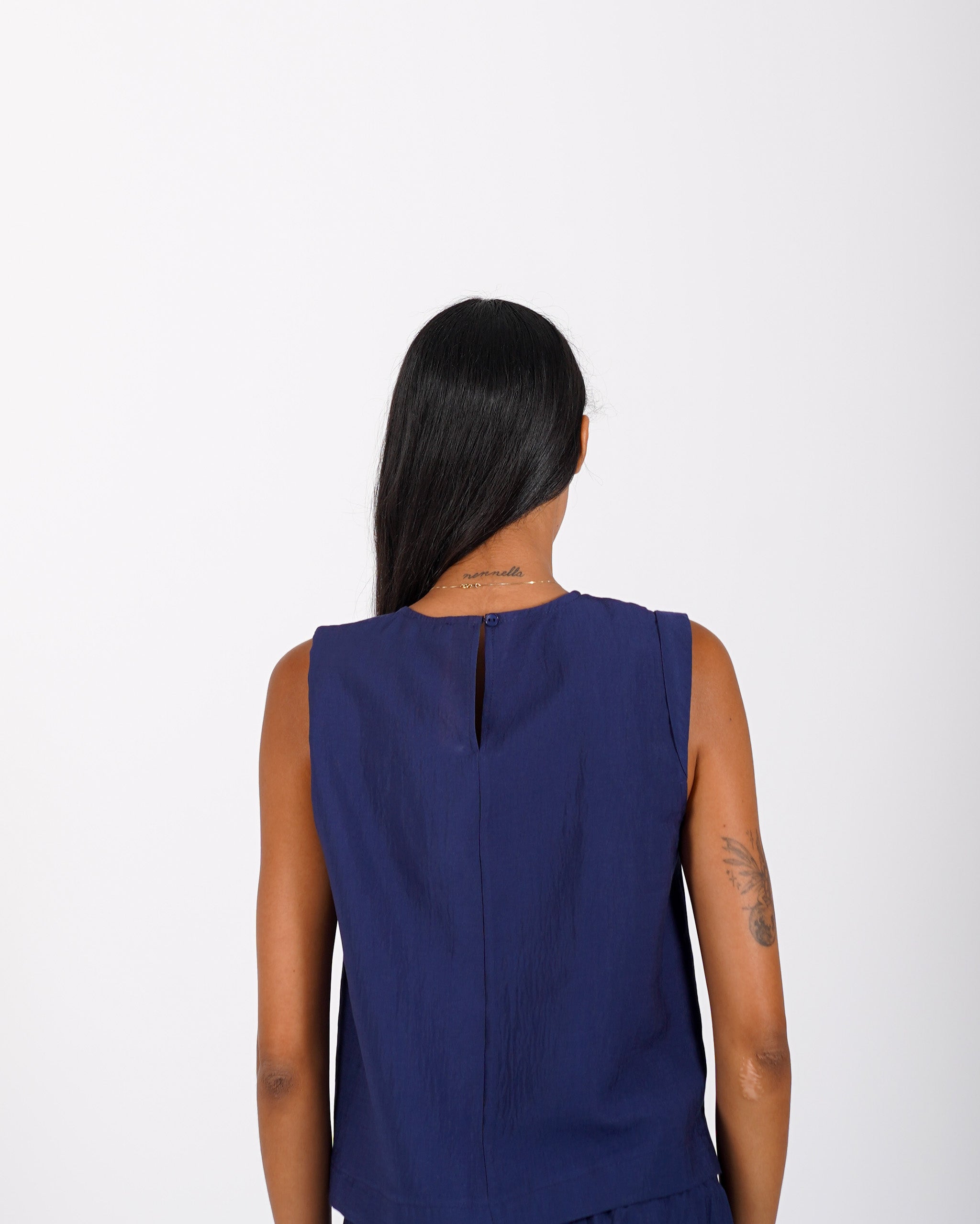 Blusa cropped in tessuto stropicciato - Lindsay