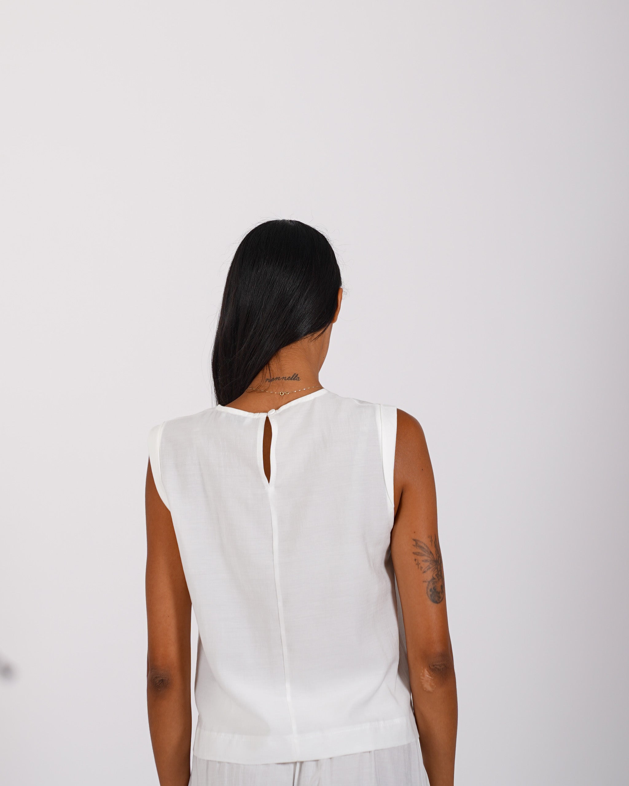 Blusa cropped in tessuto stropicciato - Lindsay