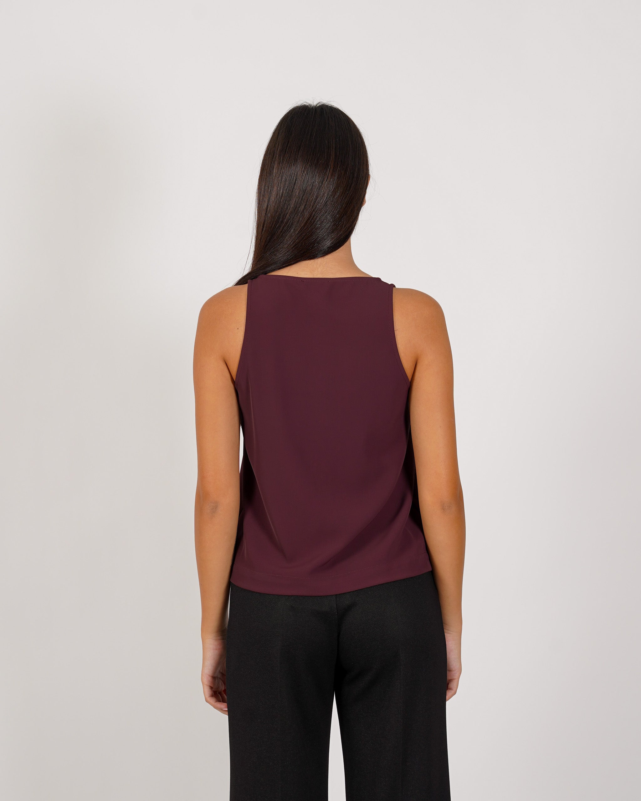 Canotta slim fit in mano crepe - Gerbera