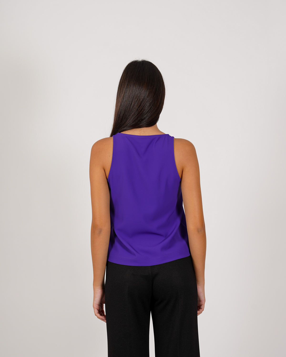 Canotta slim fit in mano crepe - Gerbera
