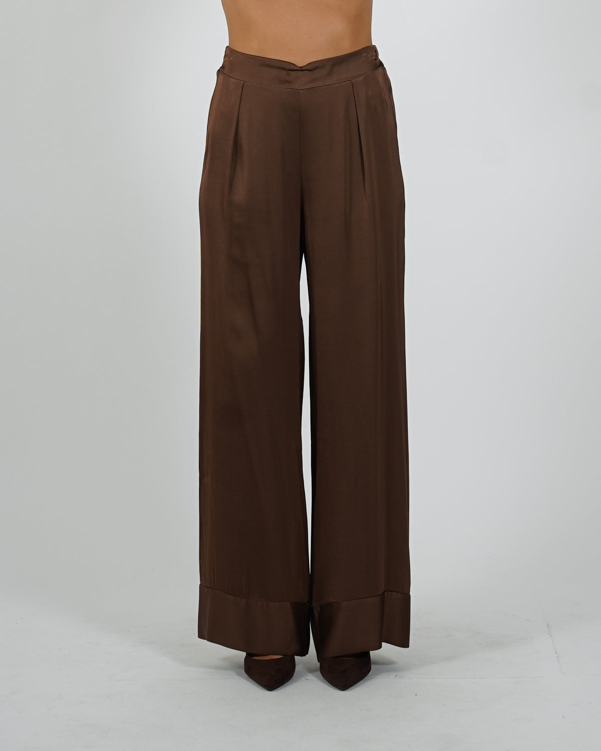 Pantaloni con baschina e gamba larga - Galante