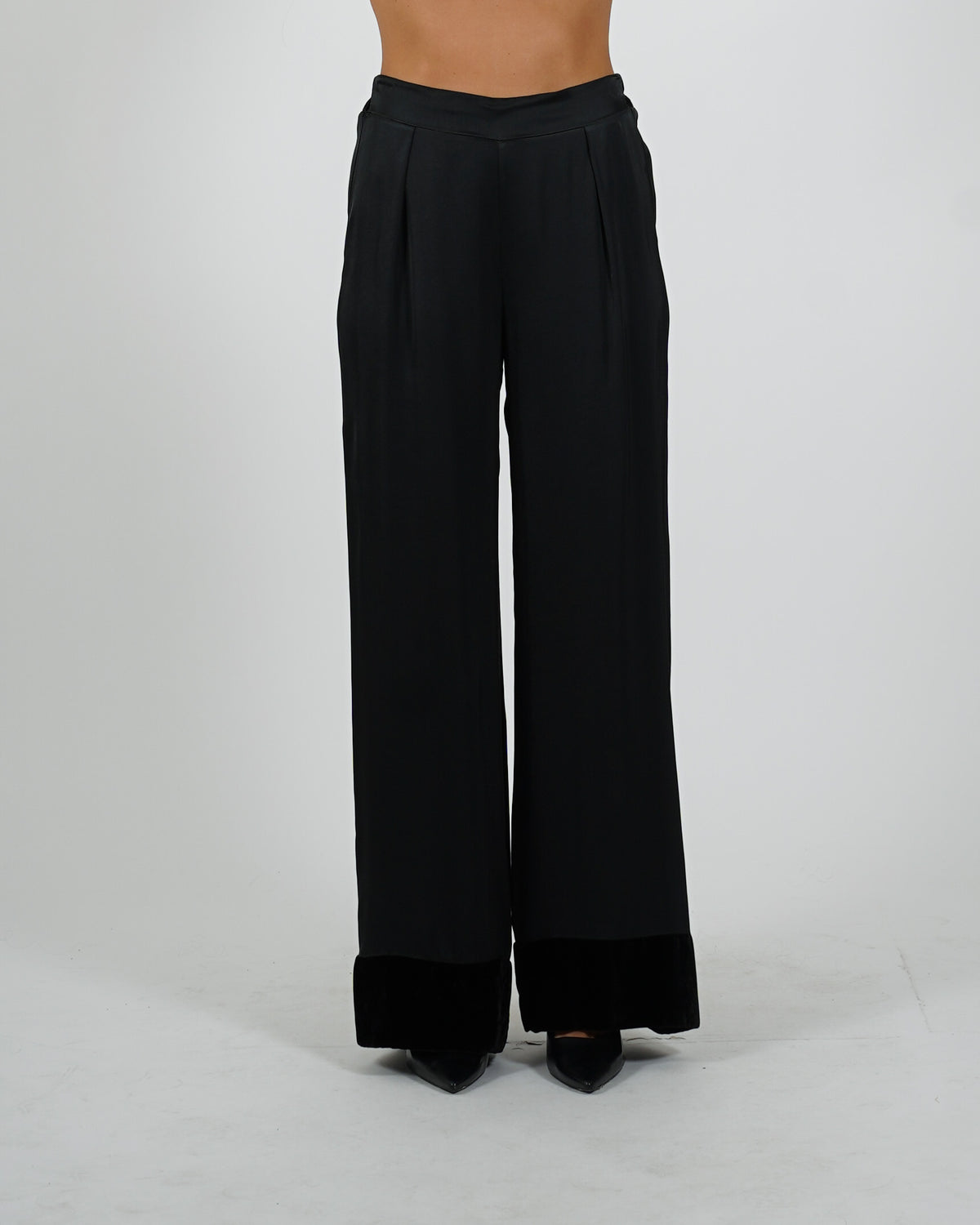 Pantaloni con baschina e gamba larga - Galante