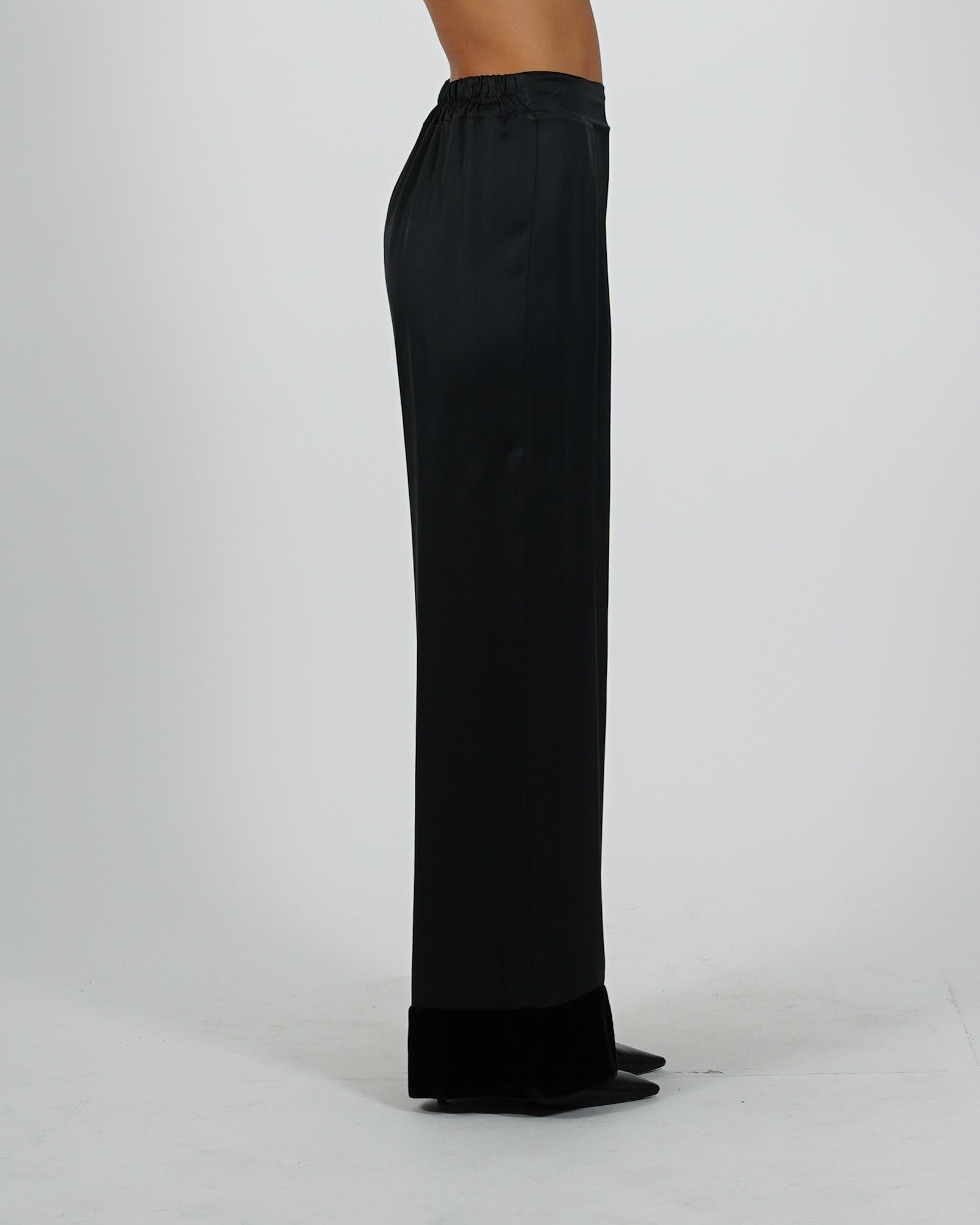 Pantaloni con baschina e gamba larga - Galante