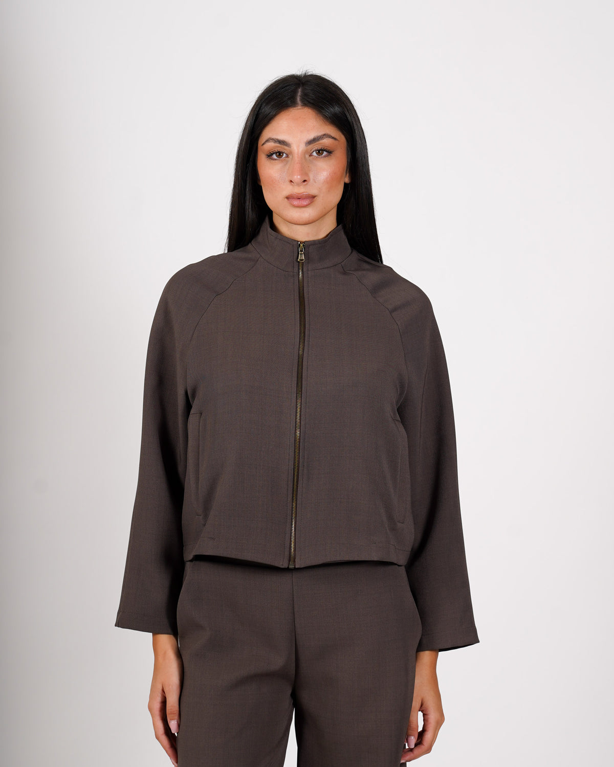 Giacca cropped con zip - Sannita
