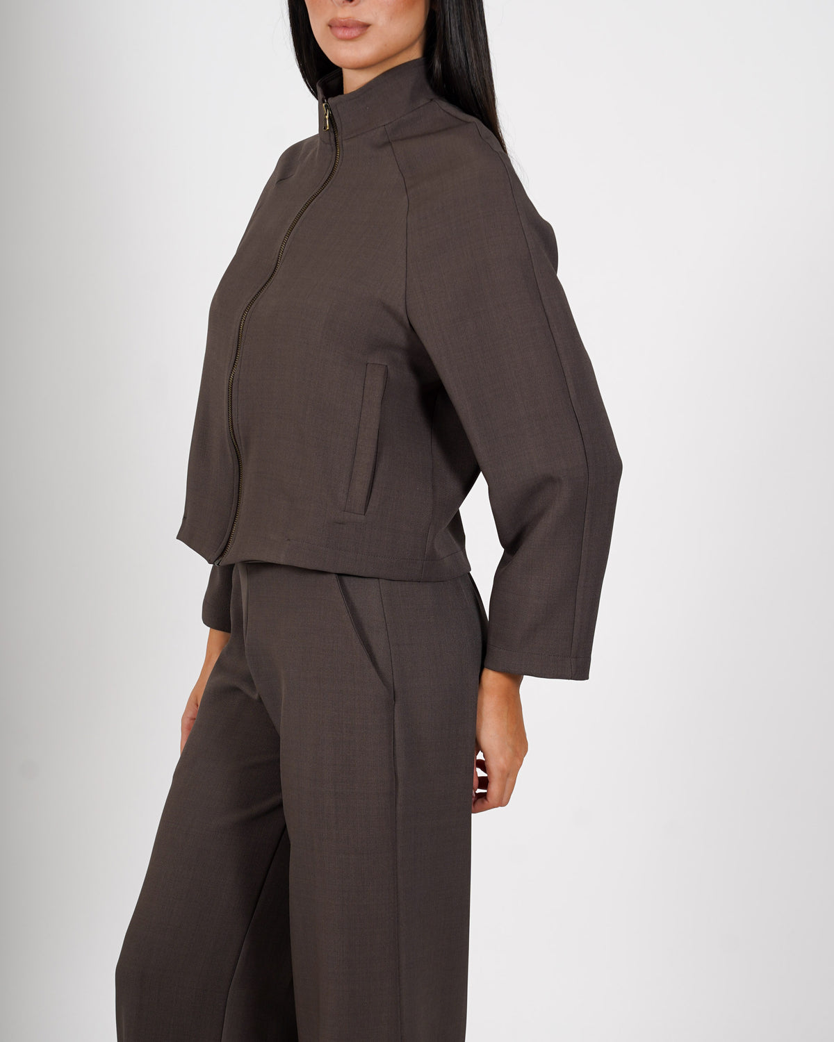 Giacca cropped con zip - Sannita