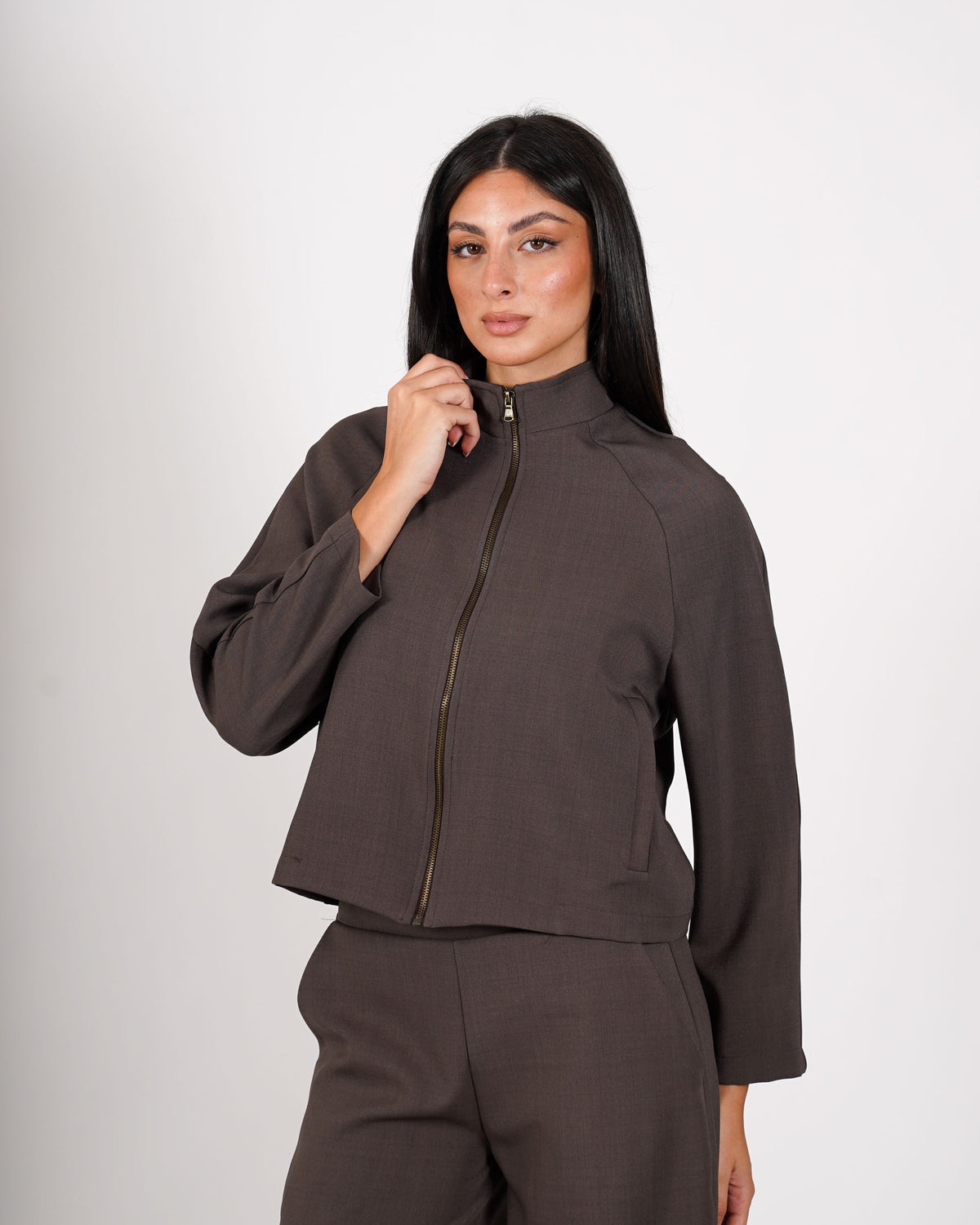 Giacca cropped con zip - Sannita