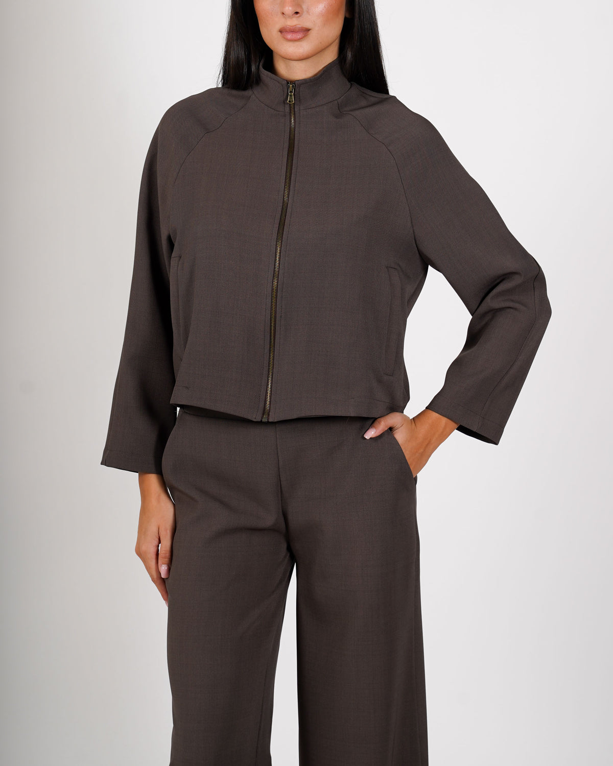 Giacca cropped con zip - Sannita