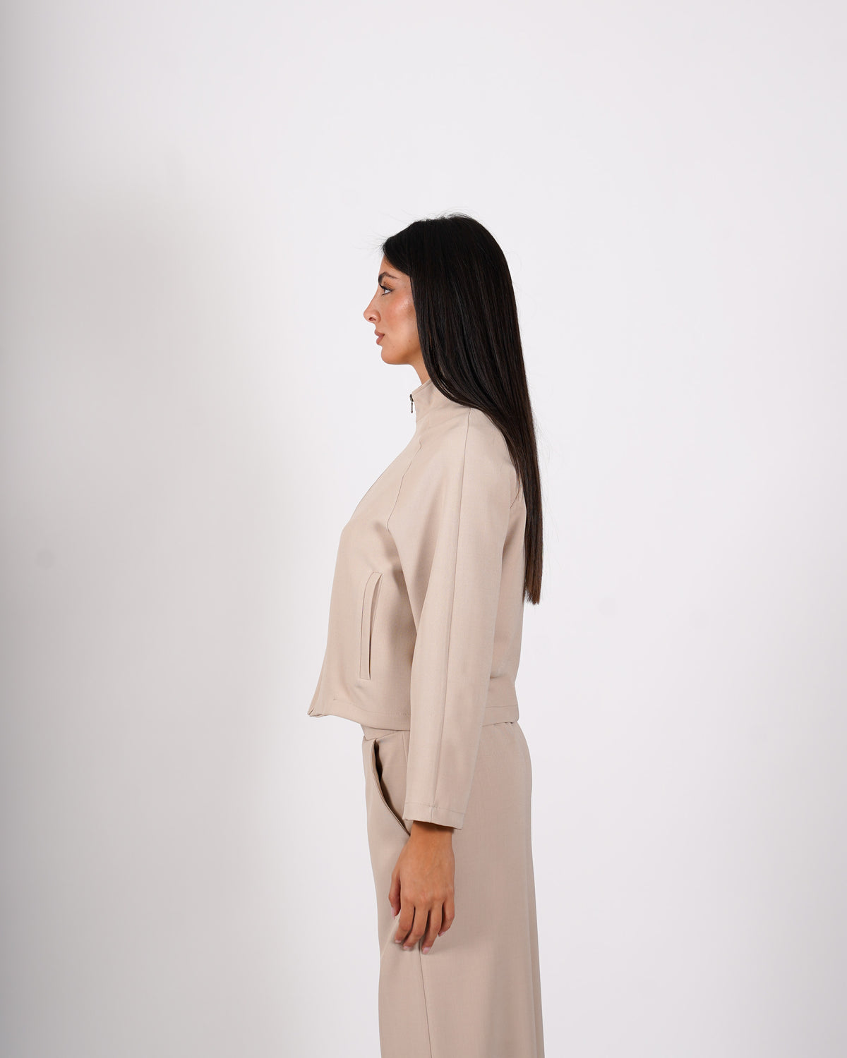 Giacca cropped con zip - Sannita