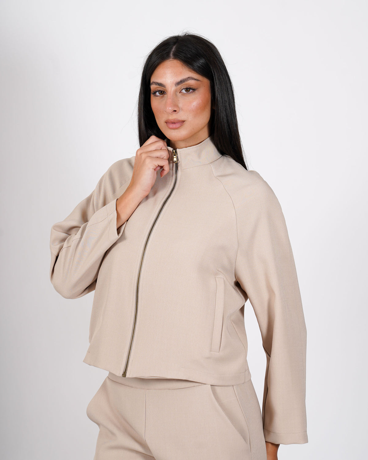 Giacca cropped con zip - Sannita