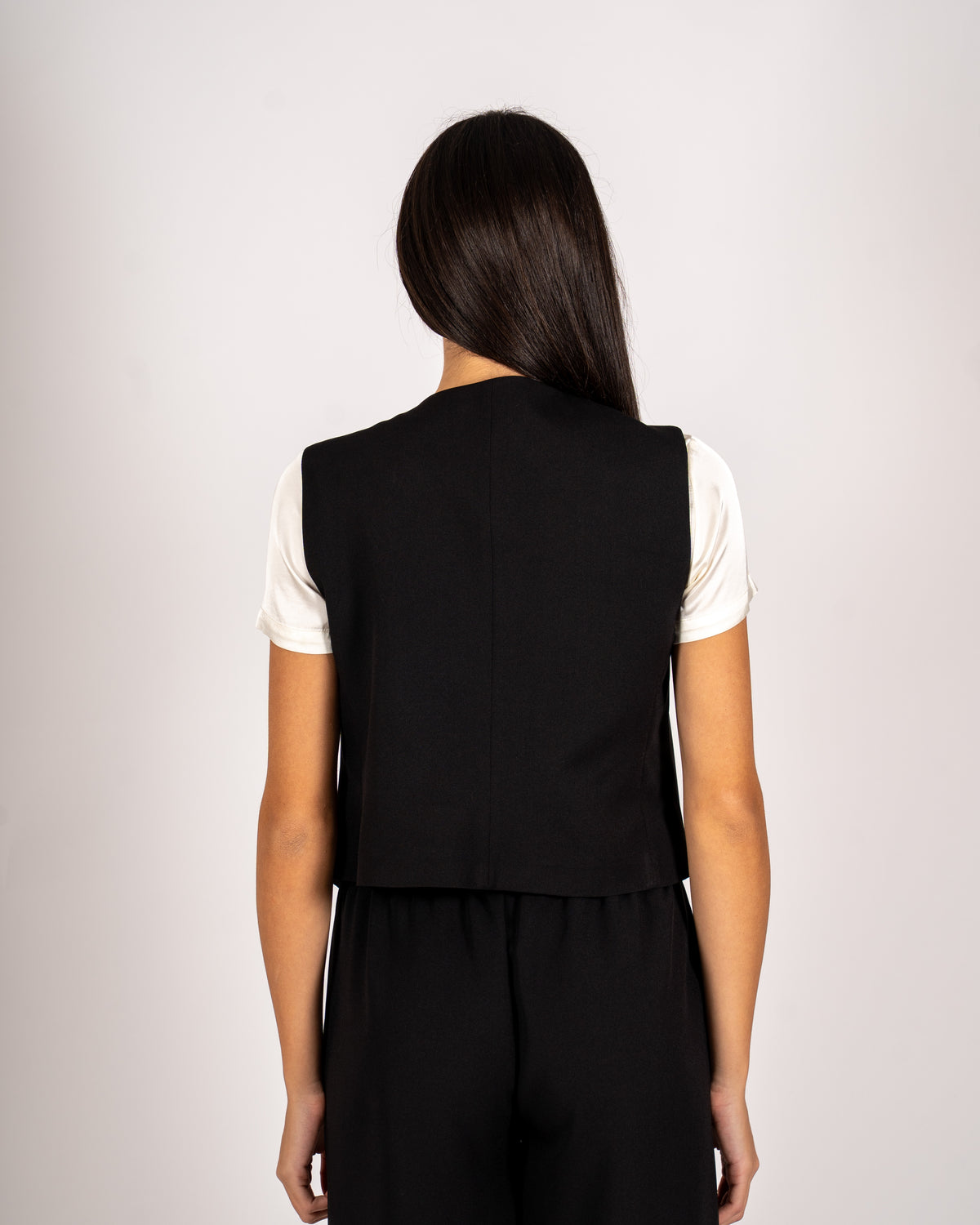 Gilet kimono cropped in frescolana - Balogan