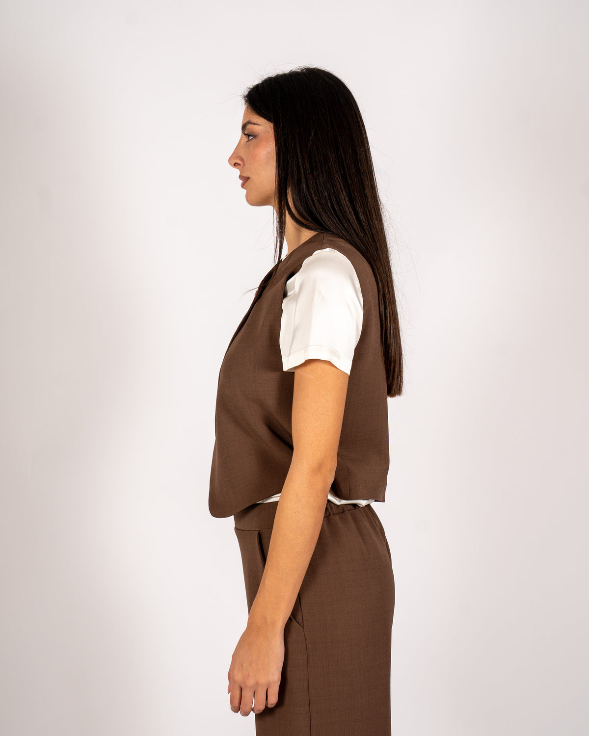 Gilet kimono cropped in frescolana - Balogan