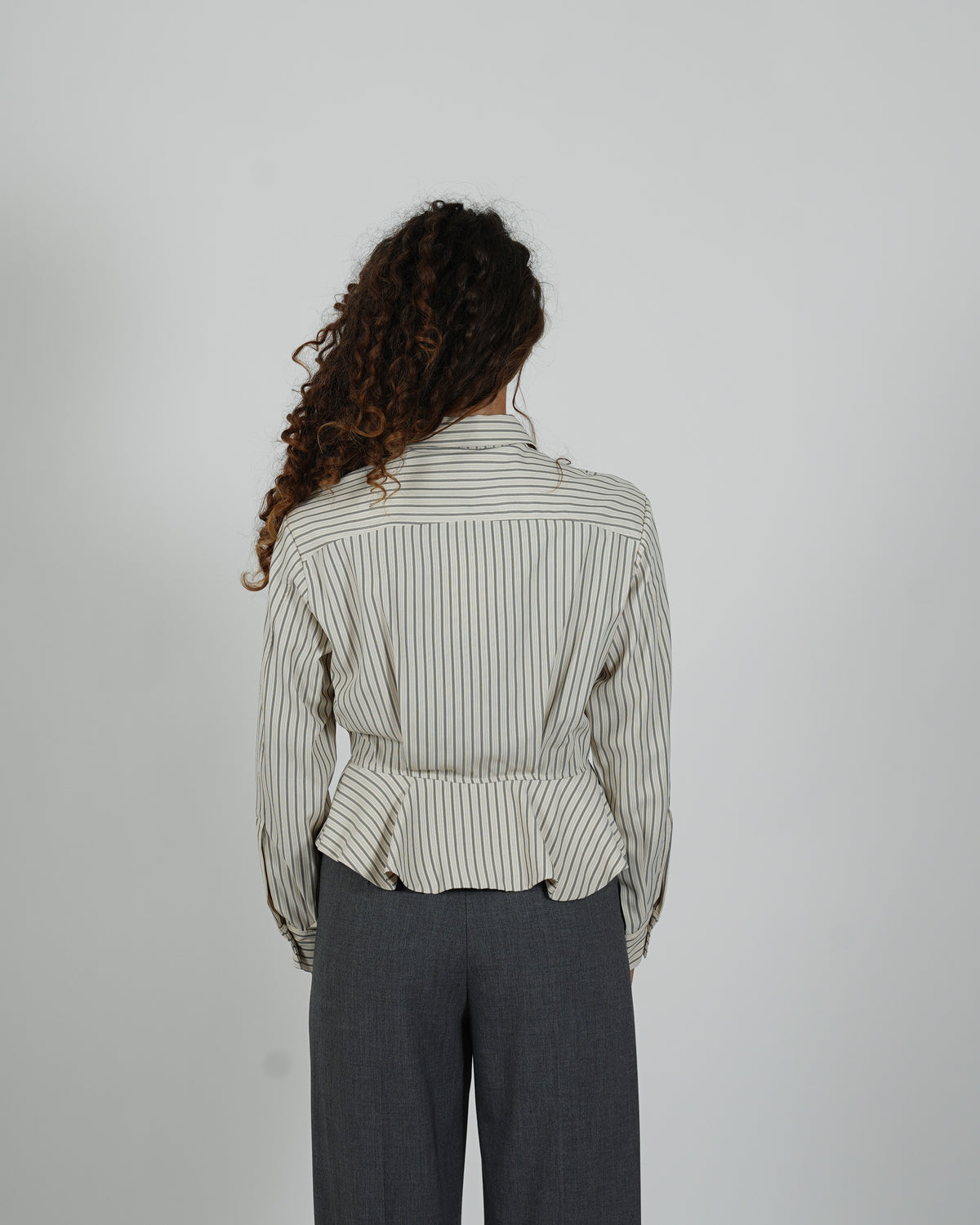 Camicia rigata con peplum - Bugiarda