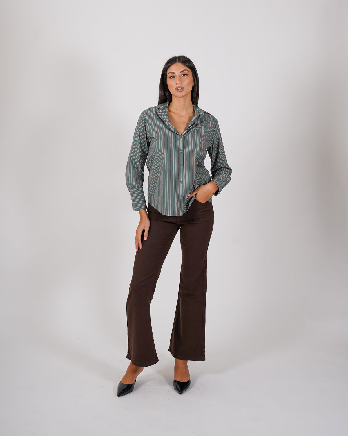 Camicia rigata in cotone - Leggera