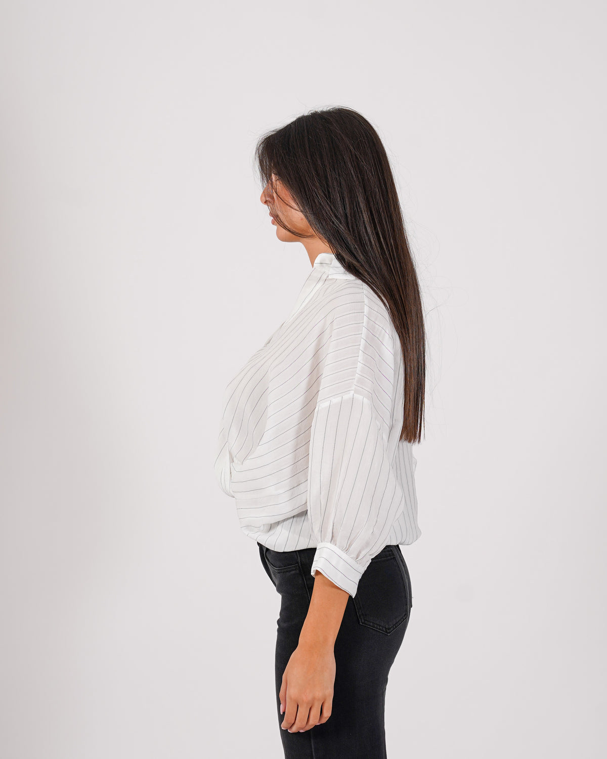 Camicia rigata con nodo - Colorata
