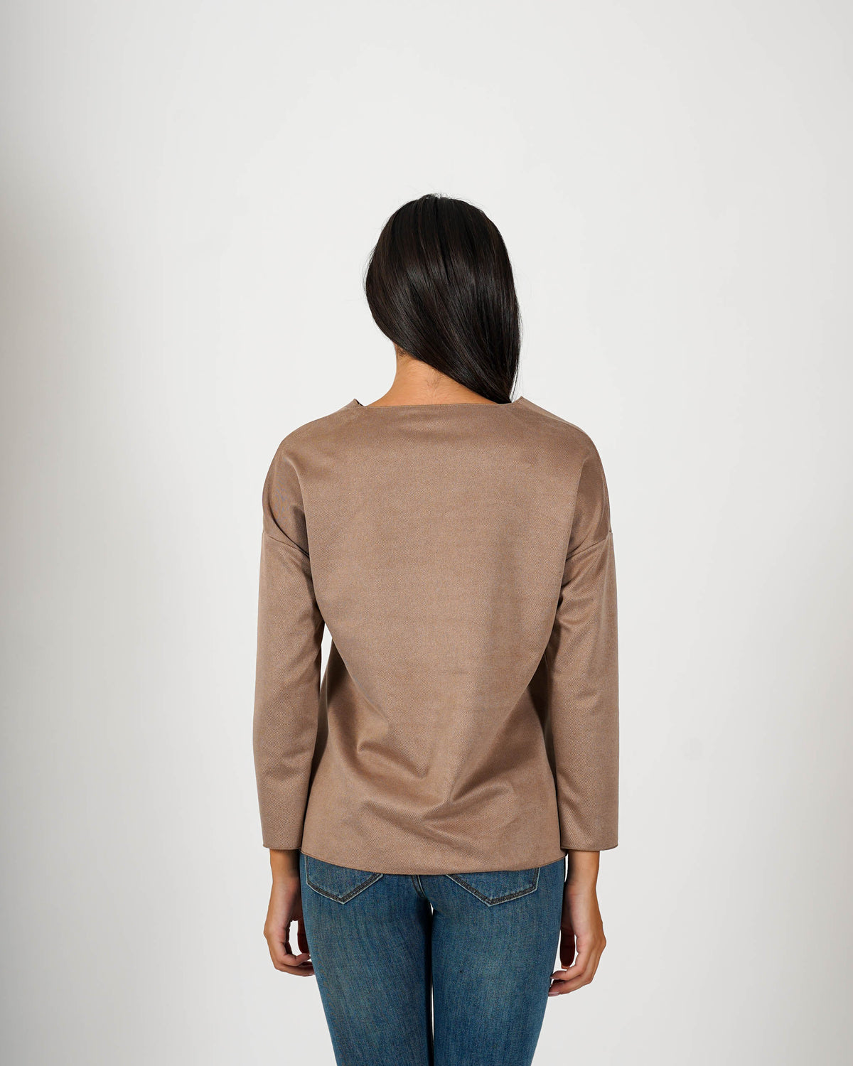Felpa girocollo oversize effetto scamosciato - Seiana