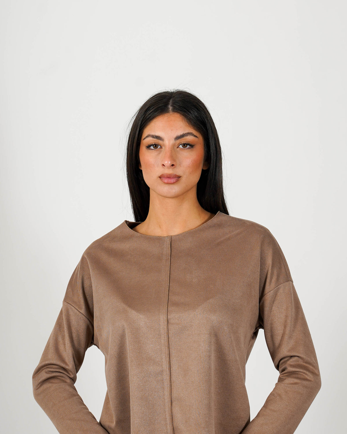 Felpa girocollo oversize effetto scamosciato - Seiana