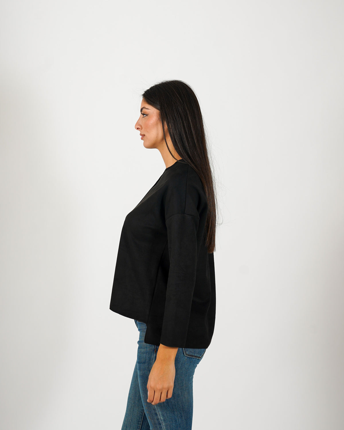 Felpa girocollo oversize effetto scamosciato - Seiana