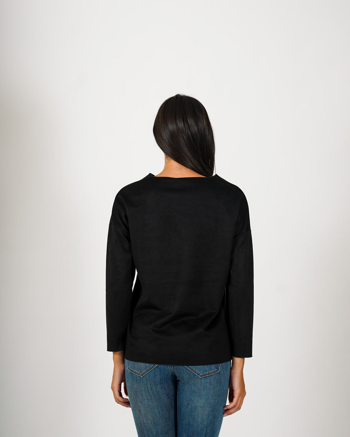 Felpa girocollo oversize effetto scamosciato - Seiana