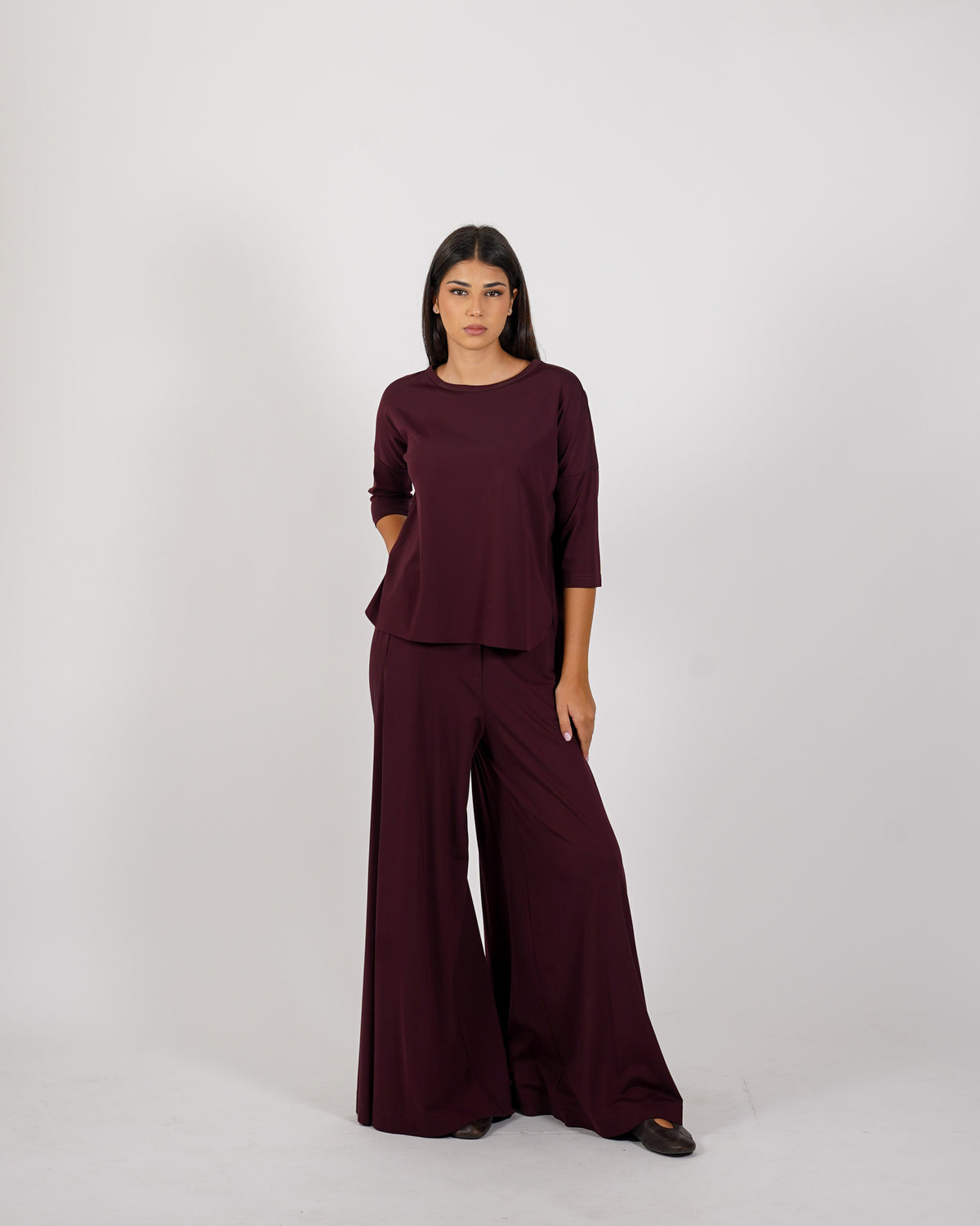 Pantaloni con baschina e gamba larga - Karen