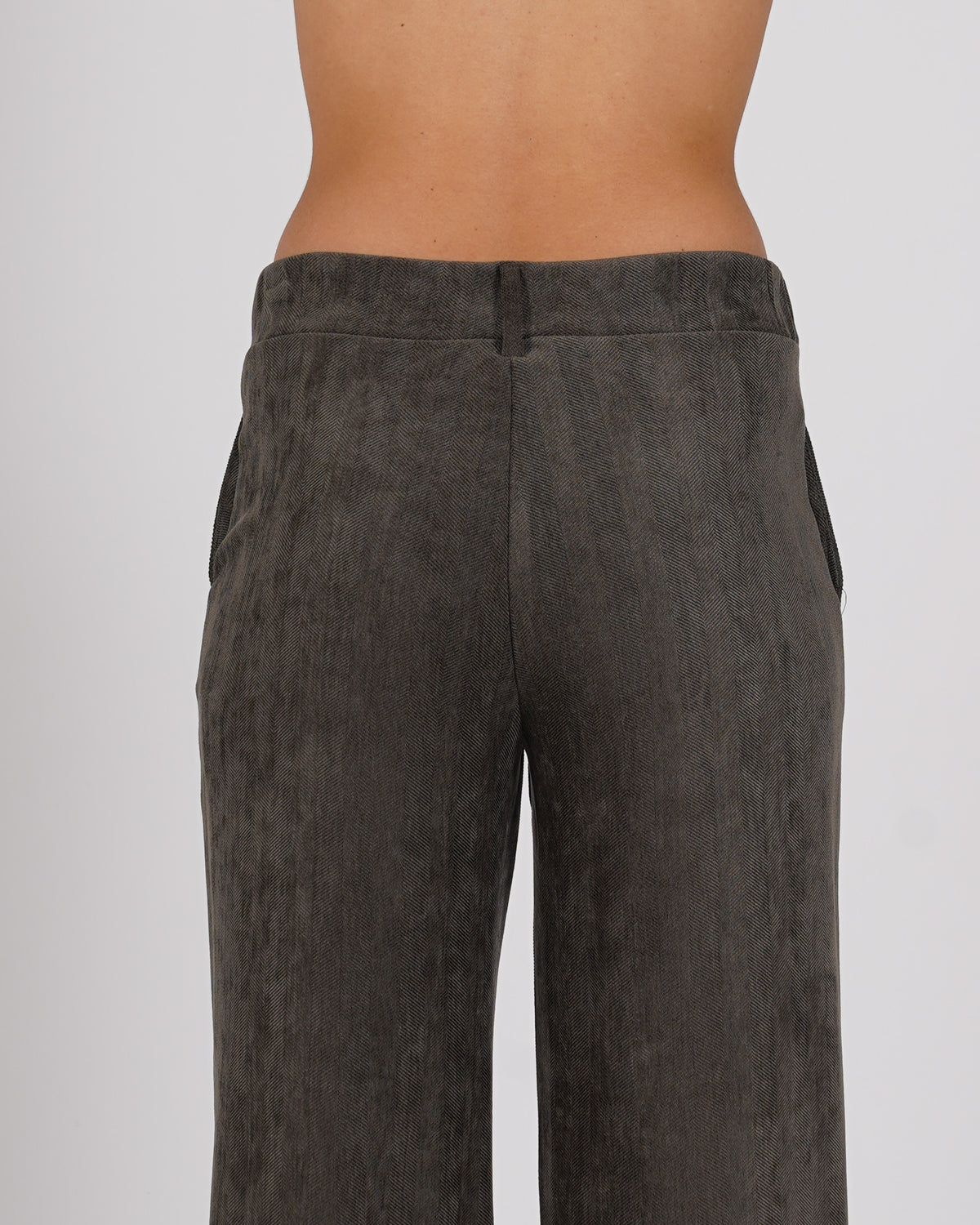 Pantaloni regular fit in mano velluo liscio - Abbazia