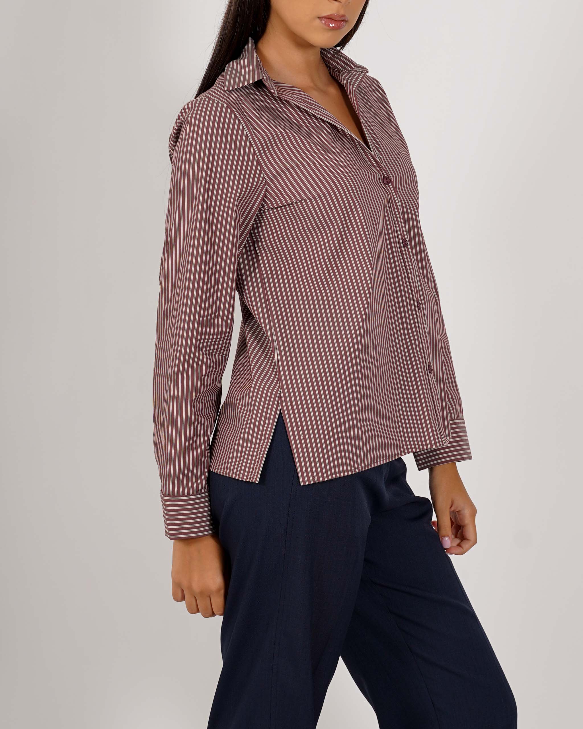 Camicia rigata manica lunga regular fit - Selenia