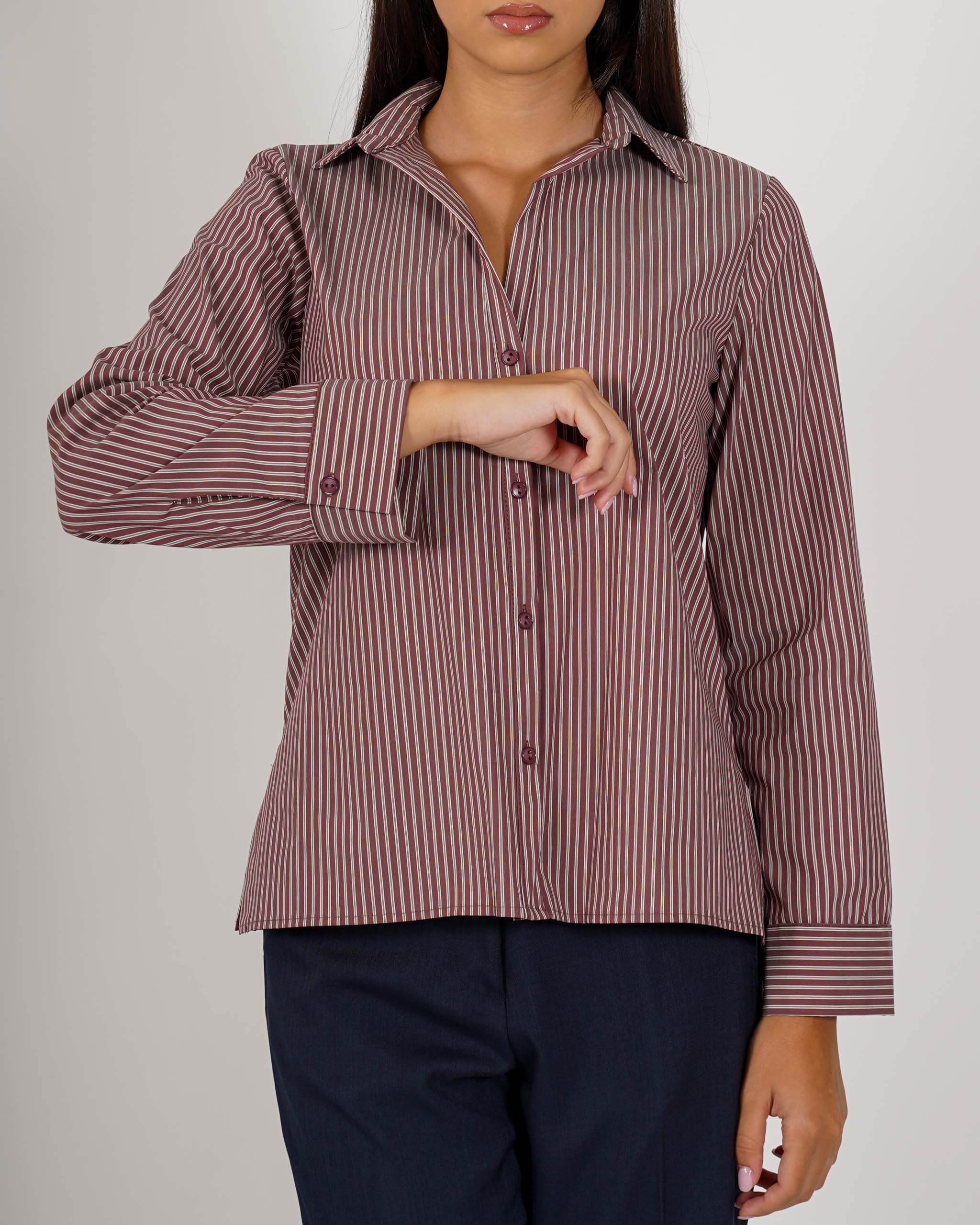 Camicia rigata manica lunga regular fit - Selenia