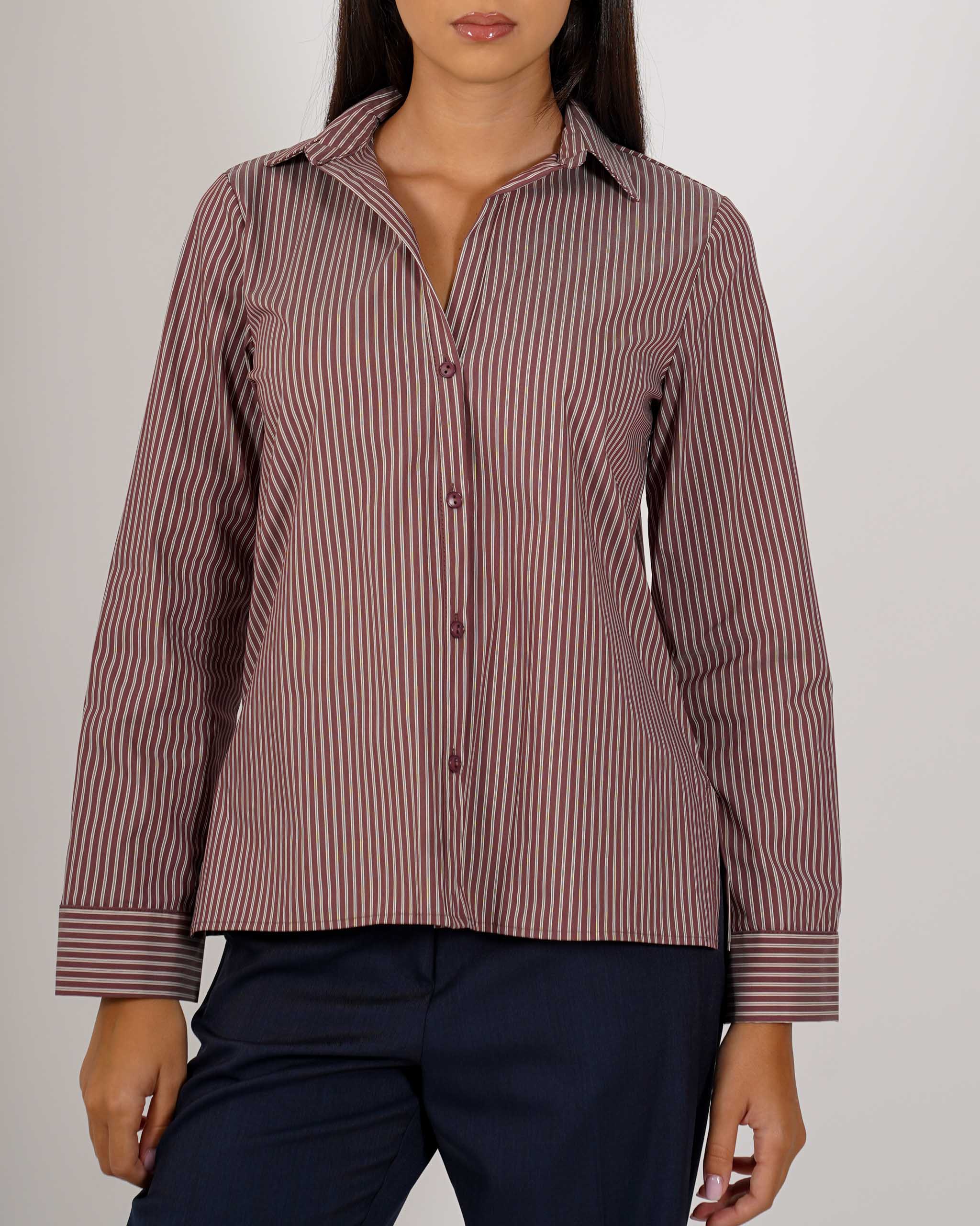 Camicia rigata manica lunga regular fit - Selenia