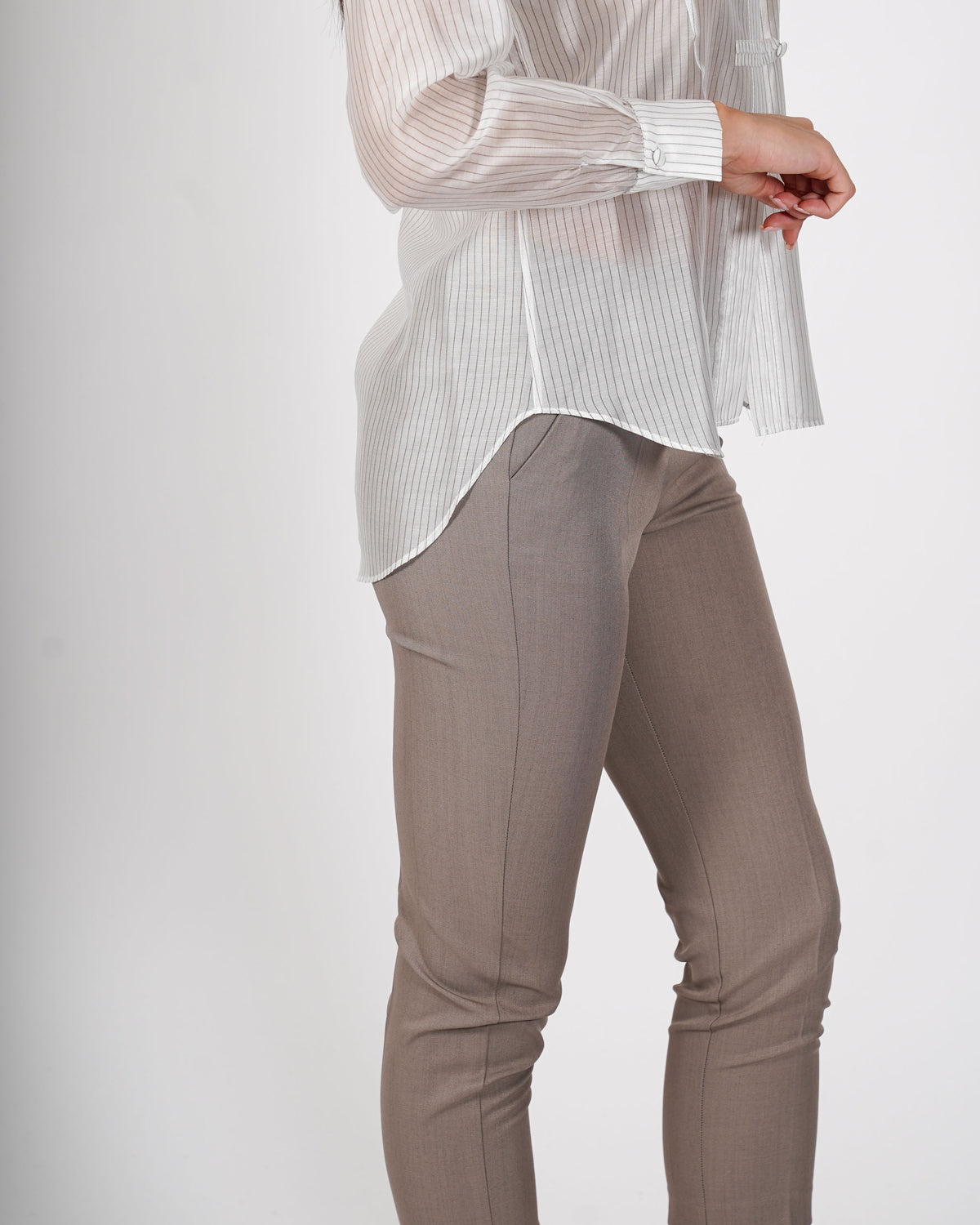 Camicia rigata con bottoni frontale - Ginnaria