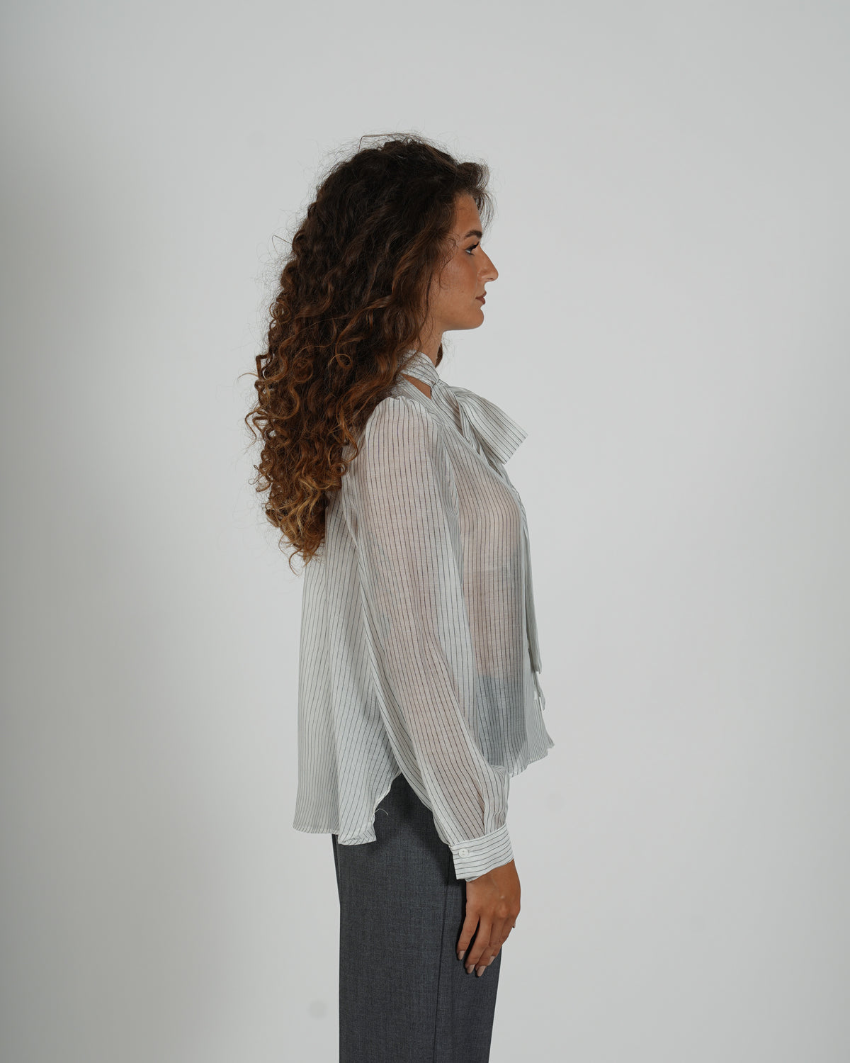 Camicia con fiocco rigata - Satirica