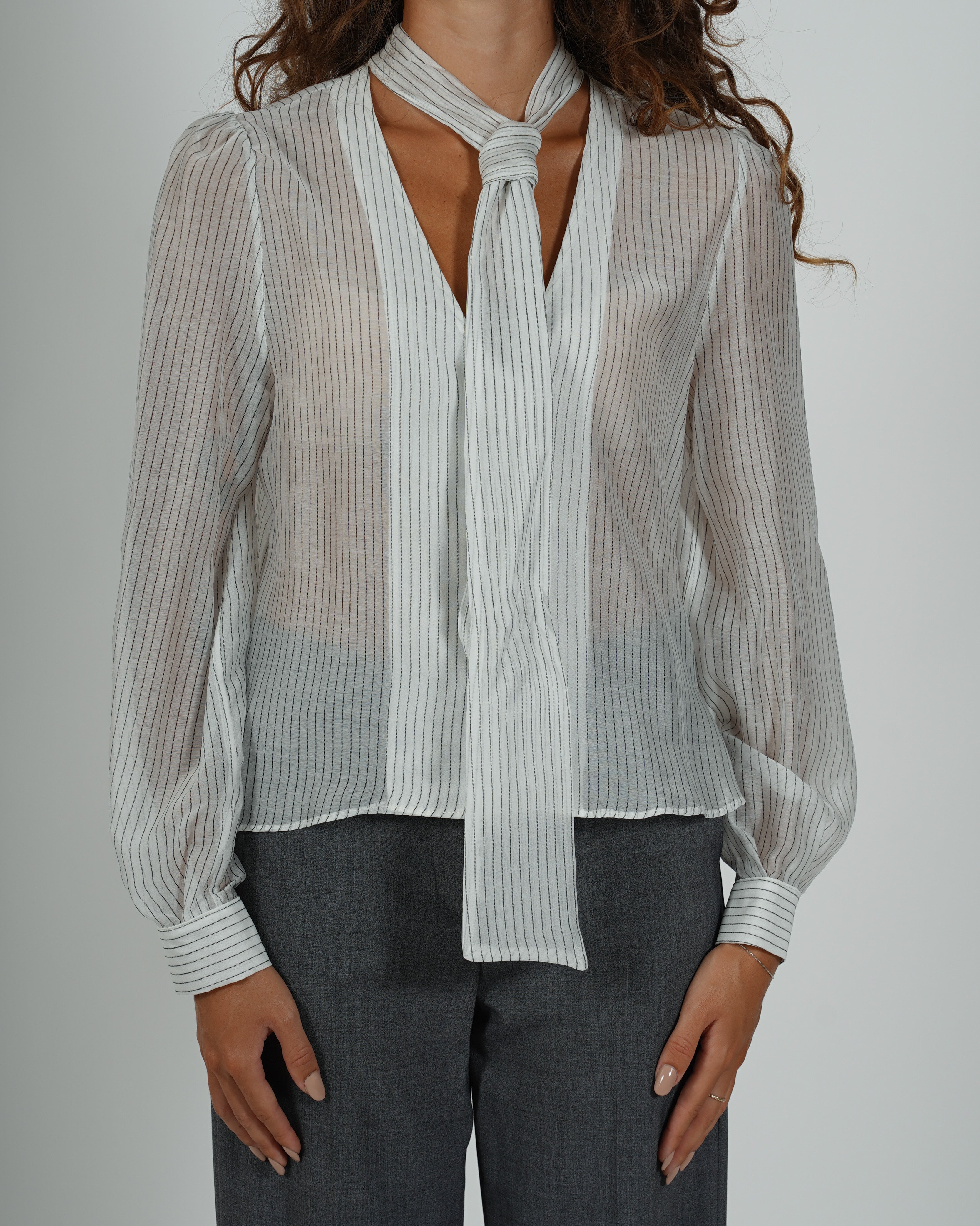 Camicia con fiocco rigata - Satirica