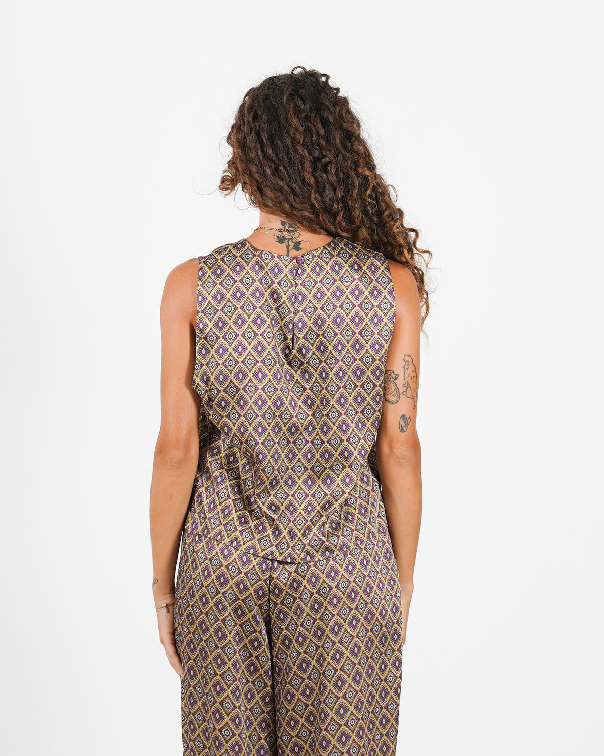 Blusa girocollo smanicata stampata - Ipanema