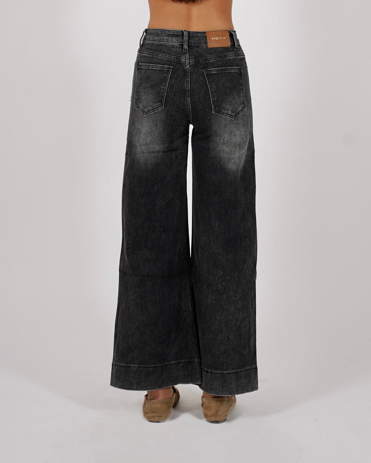 Jeans stretch gamba larga con vita regolare  - Copacabana